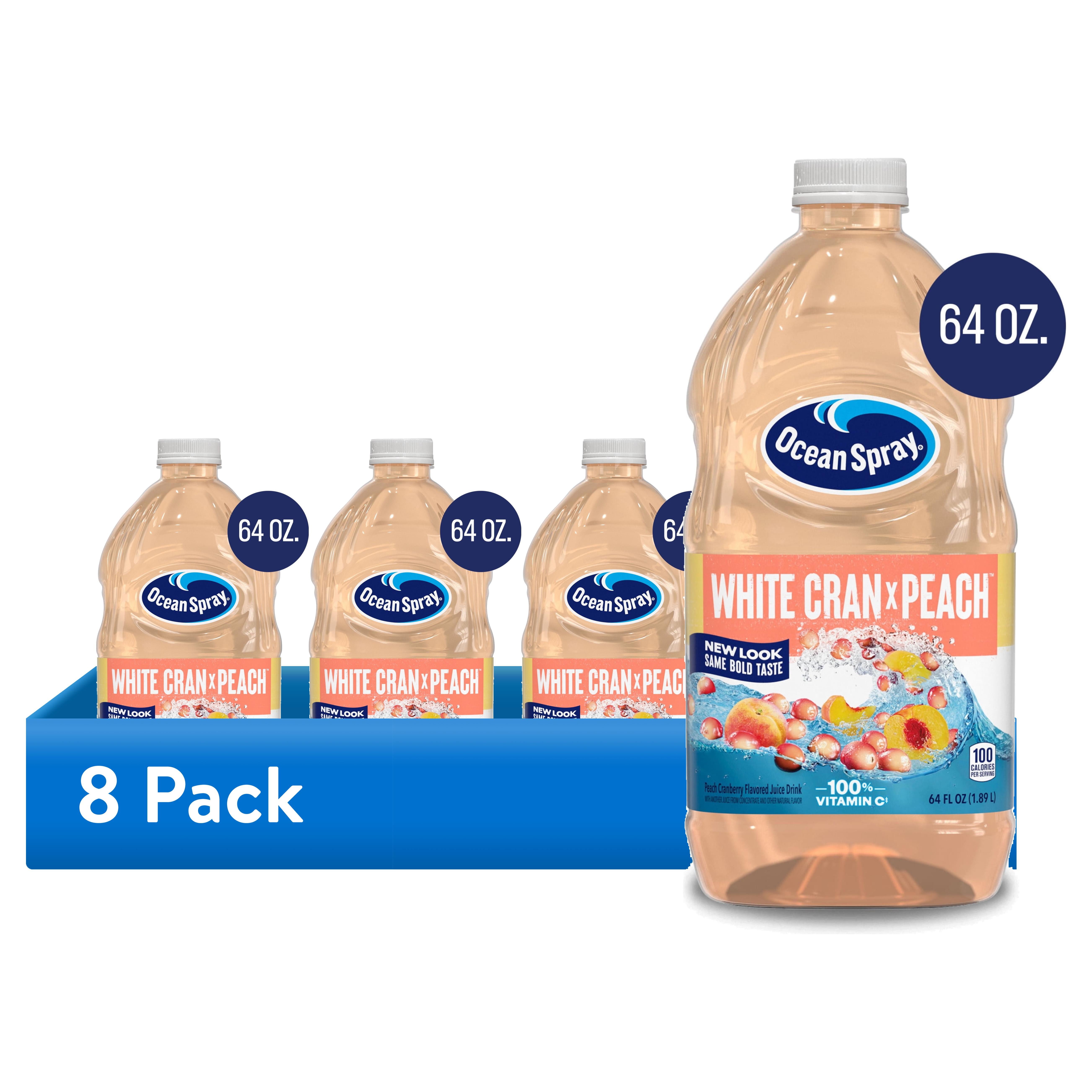 (8 pack) Ocean Spray® White Cran-Peach Juice Drink, 64 fl oz Bottle