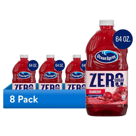 (8 pack) Ocean Spray ZERO Sugar Cranberry Juice Drink, 64 fl oz Bottle