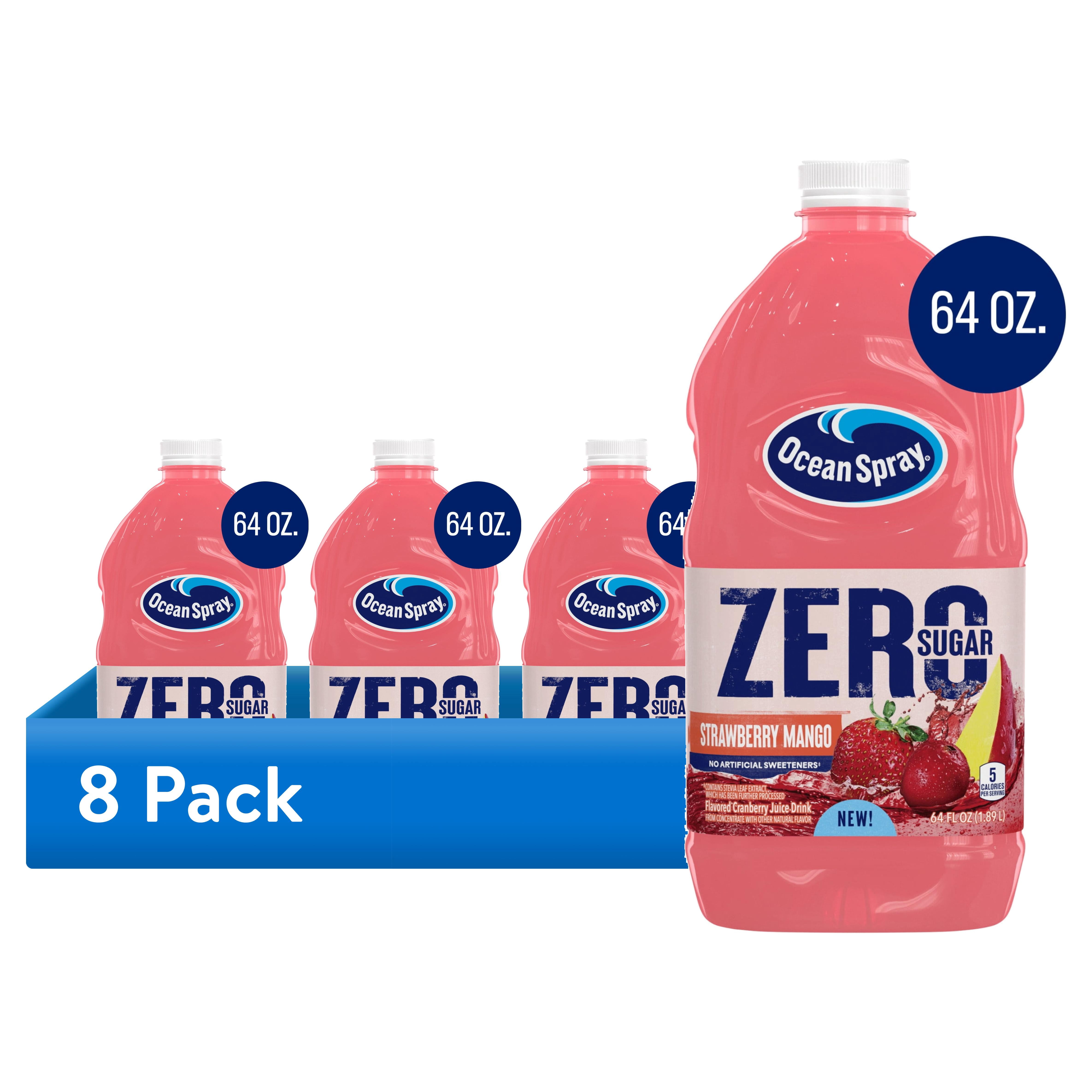 (8 pack) Ocean Spray® ZERO Sugar Strawberry Mango Juice Drink, 64 Fl Oz Bottle