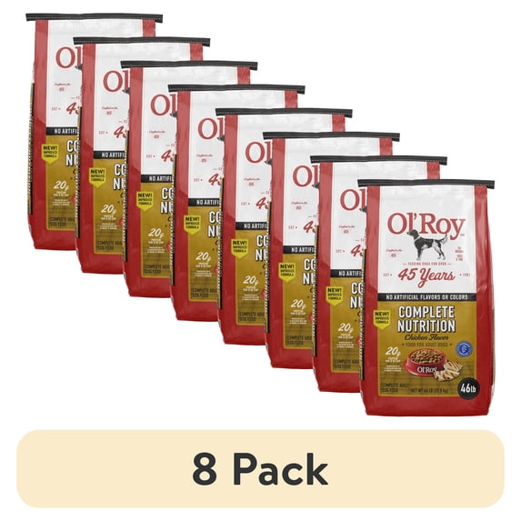(8 pack) Ol' Roy Complete Nutrition Chicken Flavor Dry Dog Food, 46 lb Bag