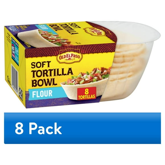 (8 pack) Old El Paso Soft Tortilla Bowls, Flour, 8 Count., 6.7 oz.