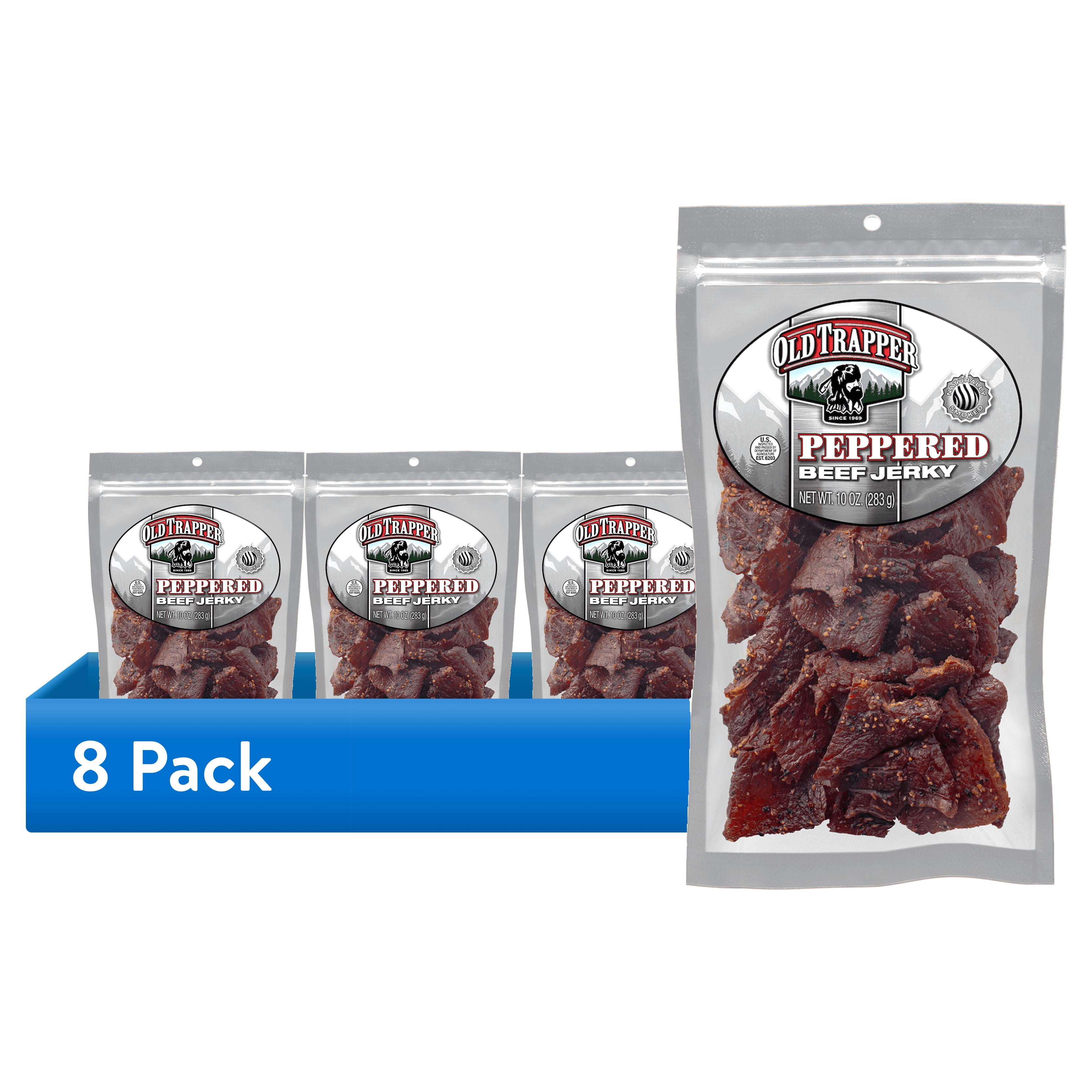 (8 pack) Old Trapper Peppered Beef Jerky 10oz Resealable Bag
