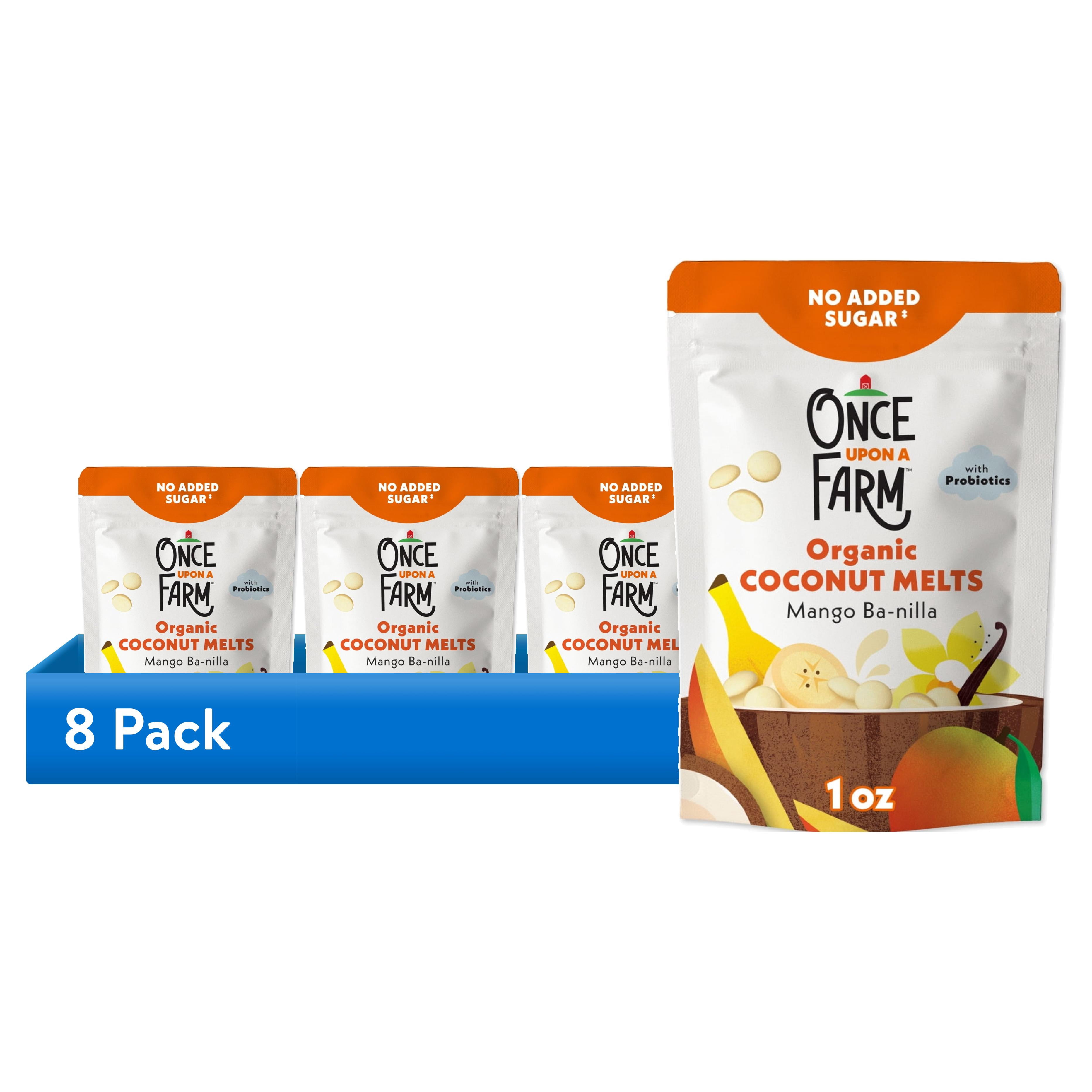 (8 pack) Once Upon a Farm Organic Coconut Melts, Mango Ba-nilla, 1oz Bag