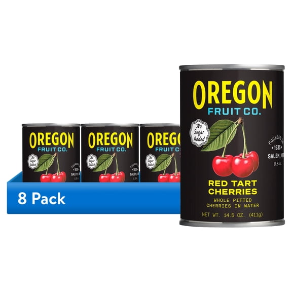 (8 pack) Oregon Fruit Co. Red Tart Cherries in Water, 14.5 oz Can