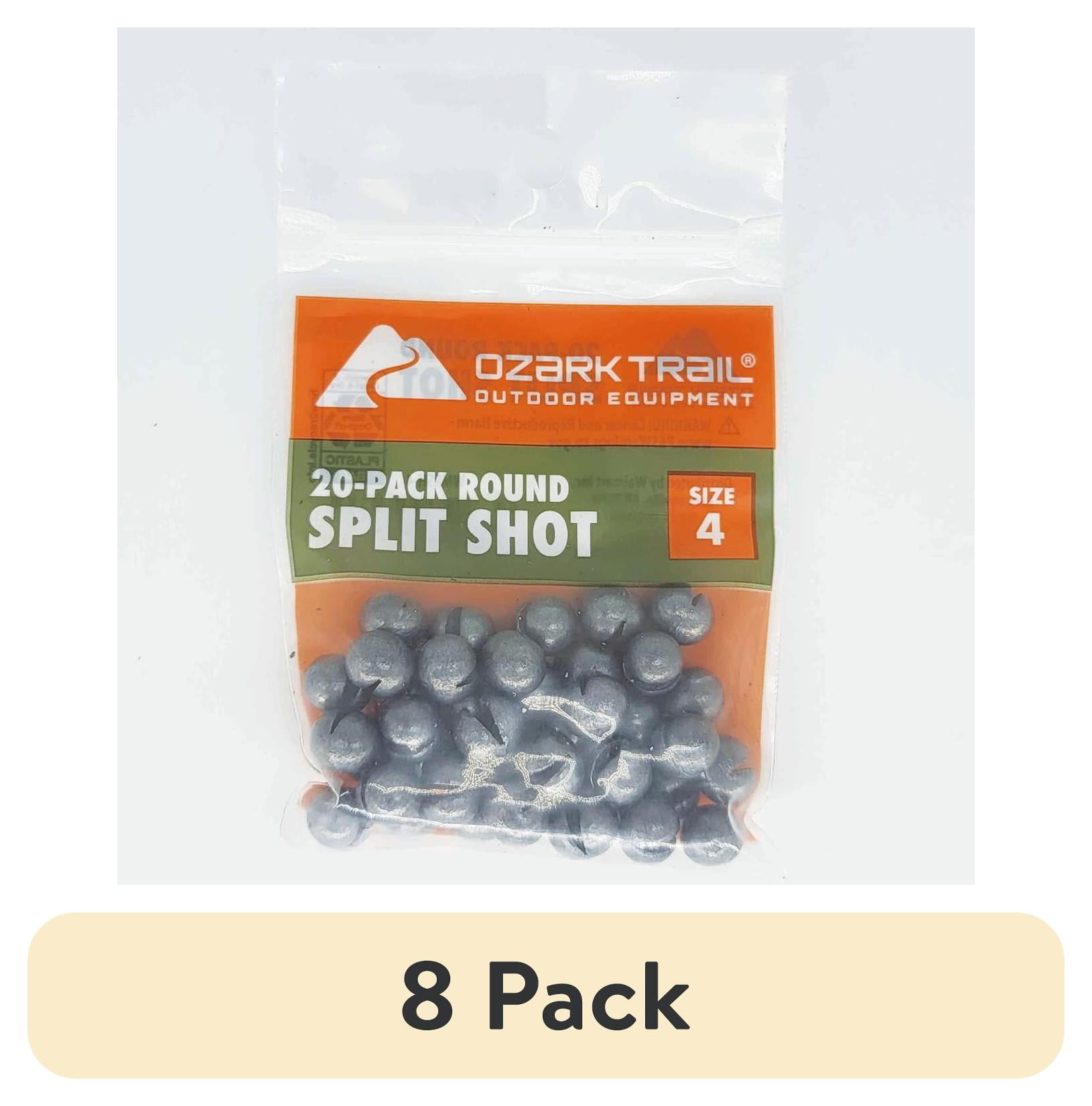 (8 pack) Ozark Trail Round Split Shot Size 4, Fishing Lead Weight, Product Size 0.30x0.33in