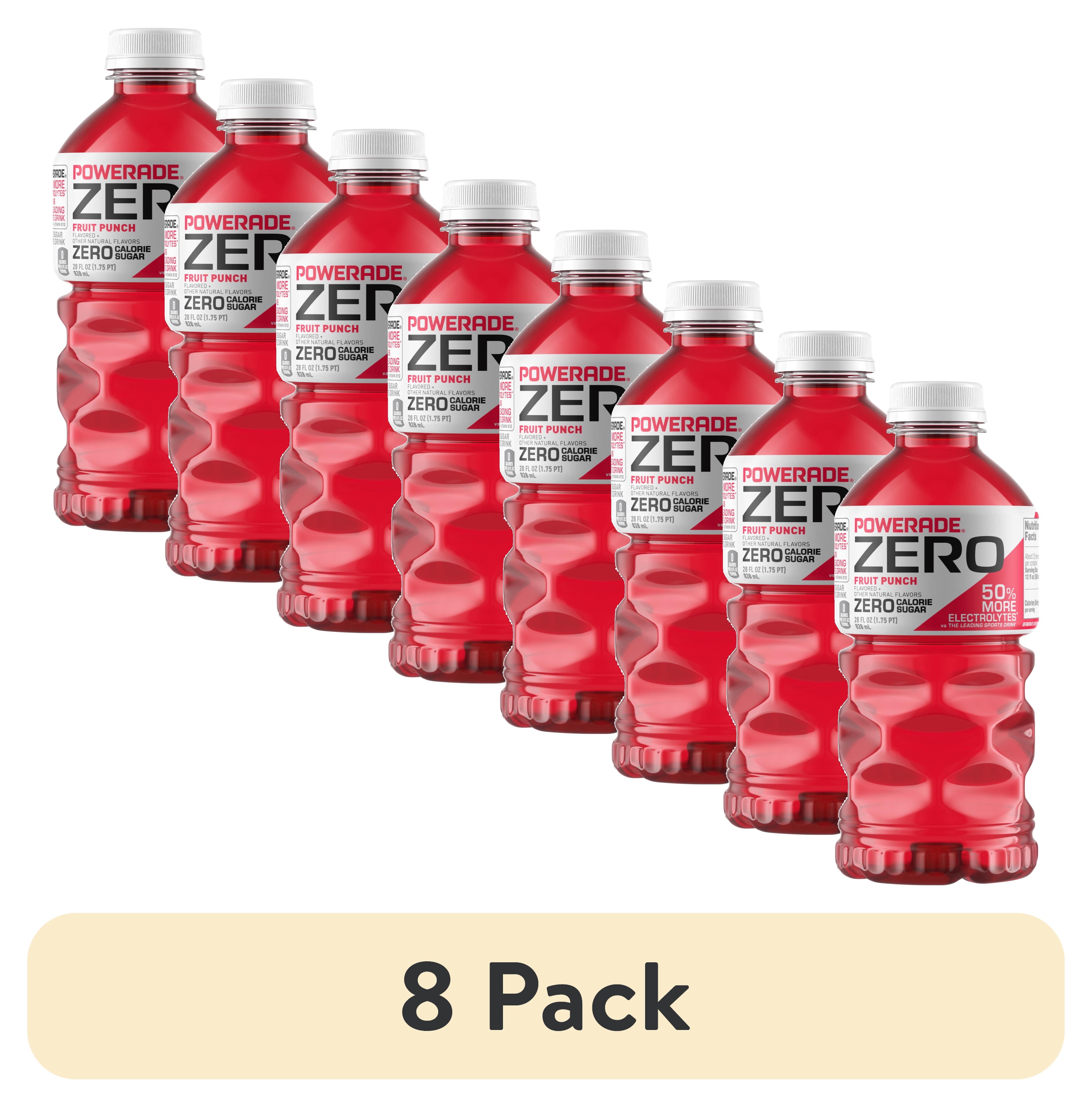 (8 pack) POWERADE Zero Sugar Fruit Punch Electrolyte Sports Drink Bottle, 28 fl oz