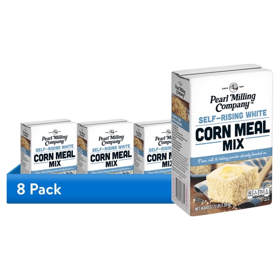 (8 pack) Pearl Milling Company Self-Rising White Corn Meal Mix, 80 oz