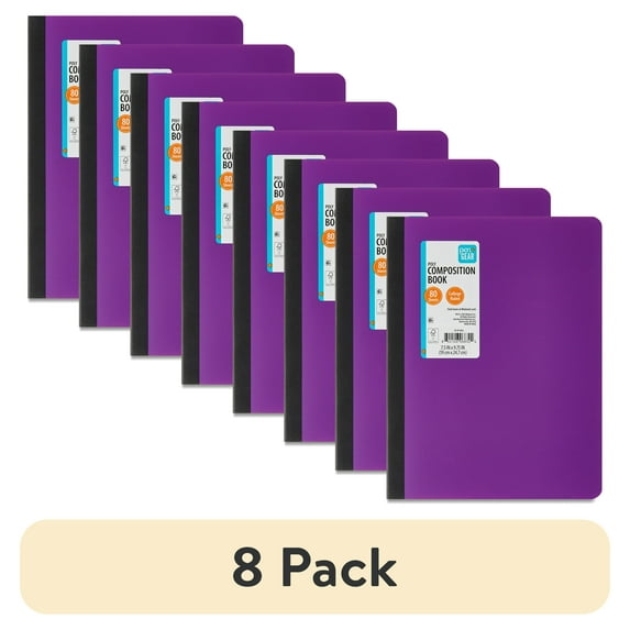 (8 pack) Pen+Gear Composition Book, College Ruled, 7.5"x 9.75", Poly Cover, Purple, 80 Sheets