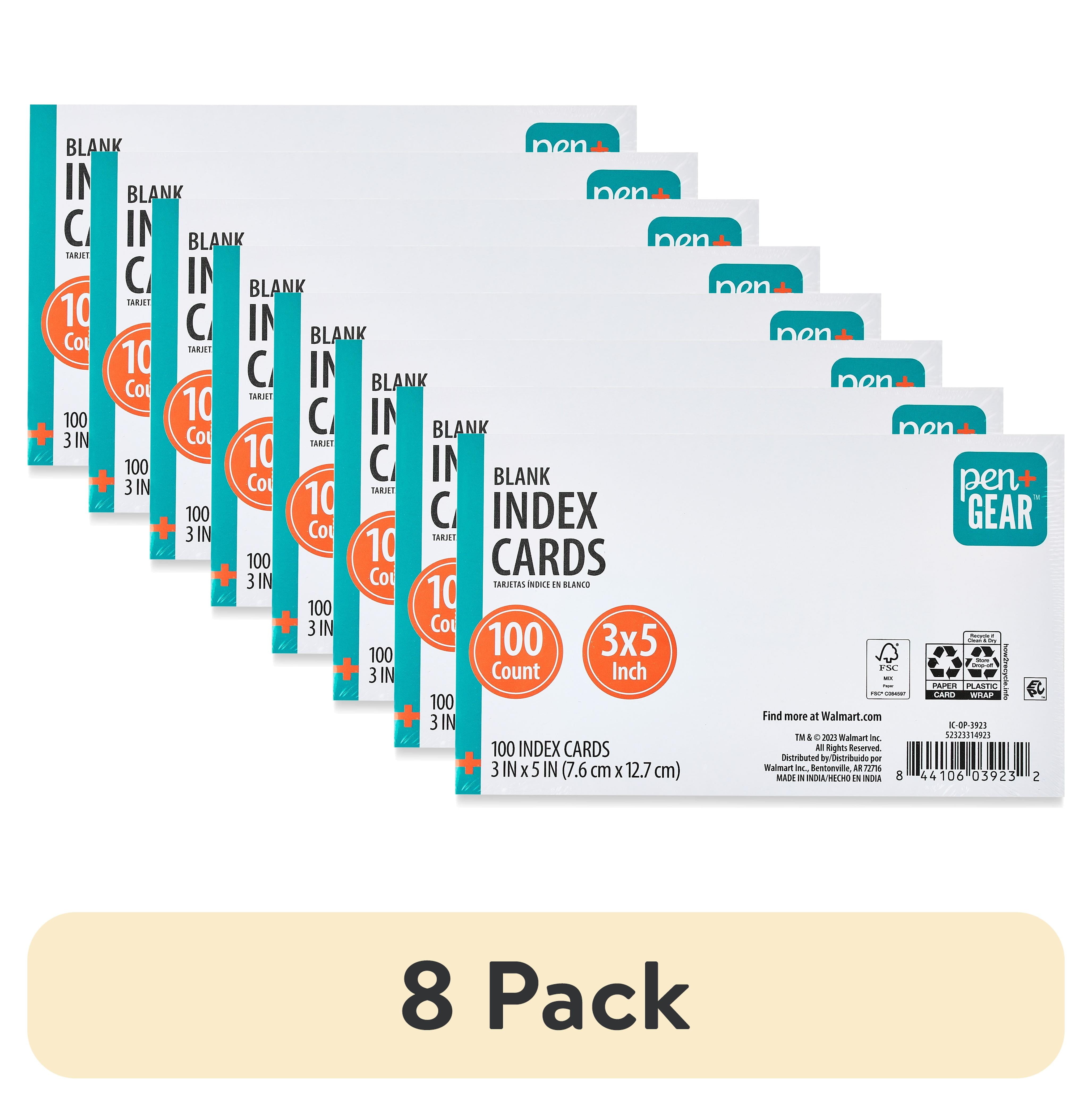 (8 pack) Pen+Gear Blank Index Cards, 3" x 5", White, 100 Count