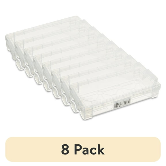 (8 pack) Pen+Gear Slim Plastic Storage Box, Clear Desktop Organizer New, 1 Couner per Pack
