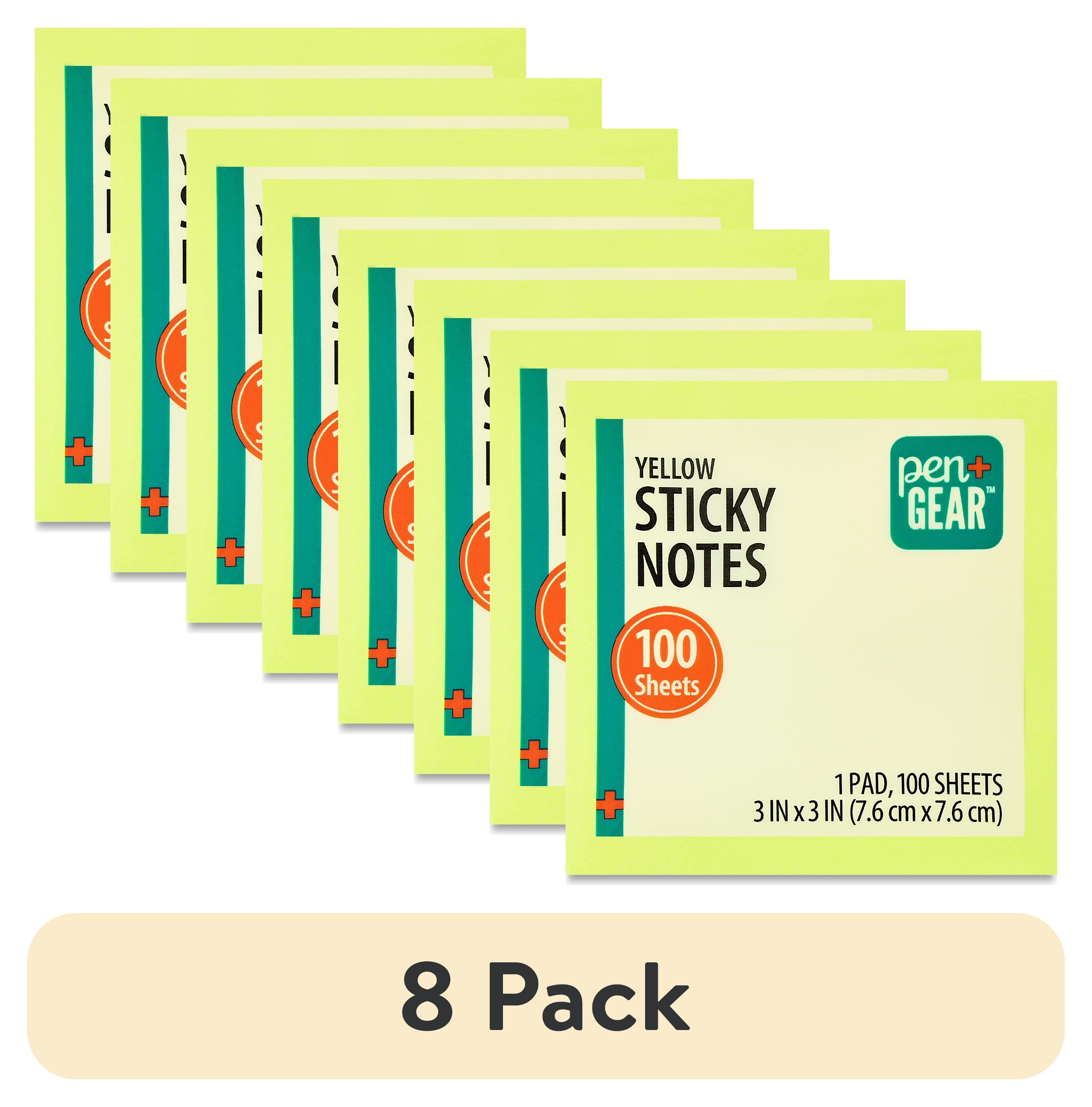 (8 pack) Pen+Gear 3-Inch by 3-Inch Sustainable Yellow Sticky Notes, 100 Sheets