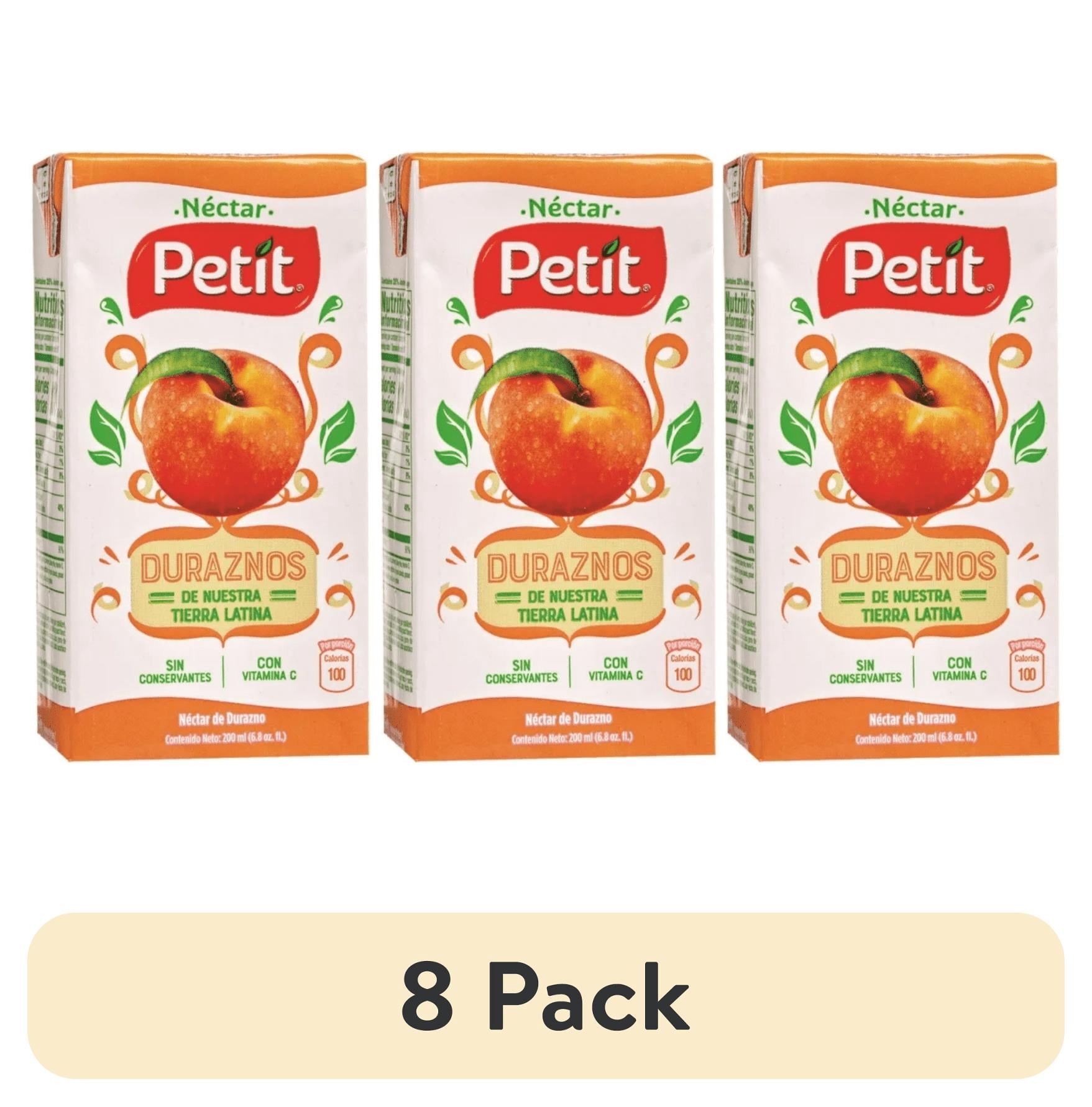 (8 pack) Petit Nectar, Peach Flavor, 6.8 fl. oz, 3 Pack, Creamy Texture