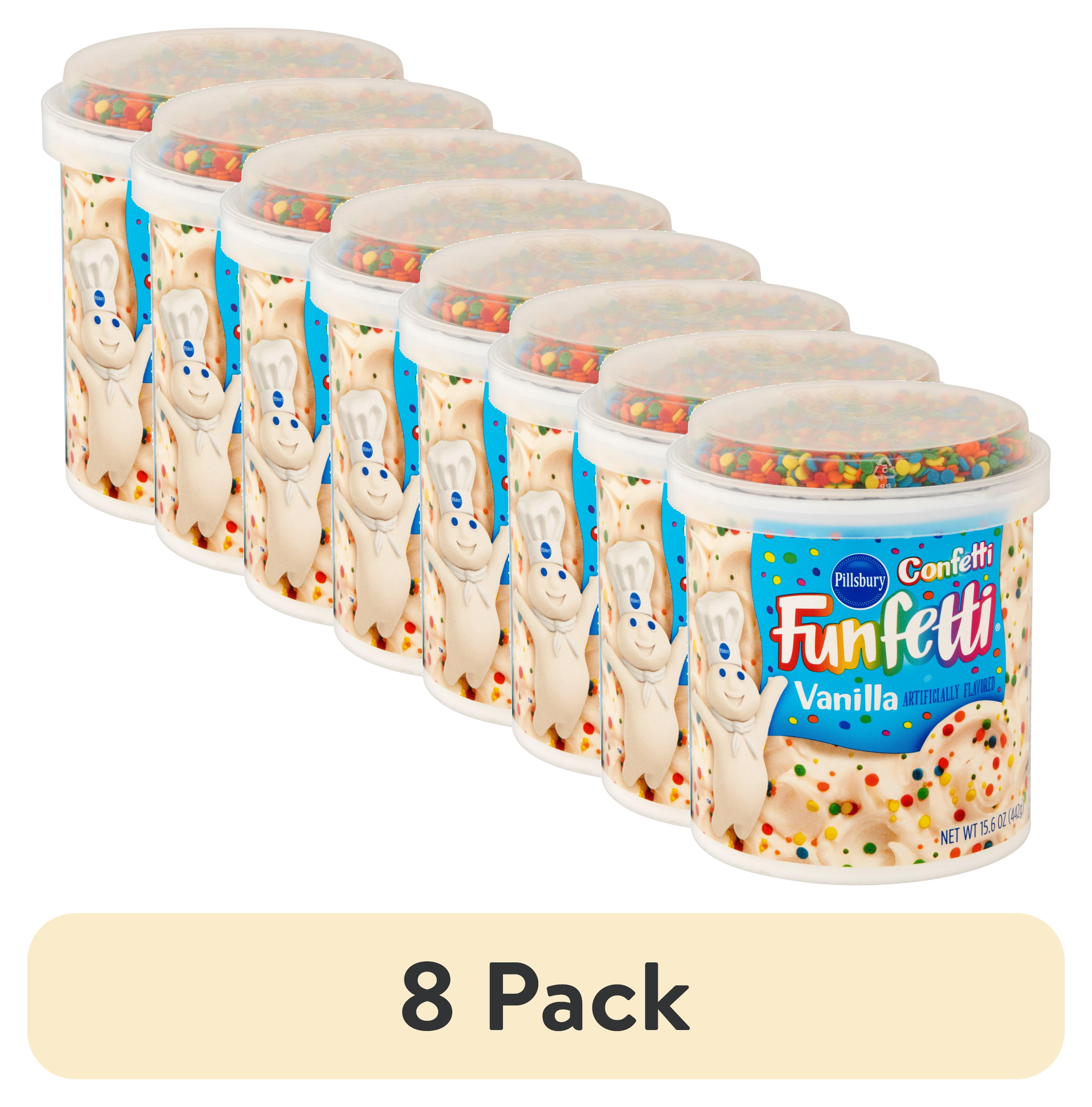 (8 pack) Pillsbury Confetti Funfetti Vanilla Flavored Frosting, 15.6 Oz