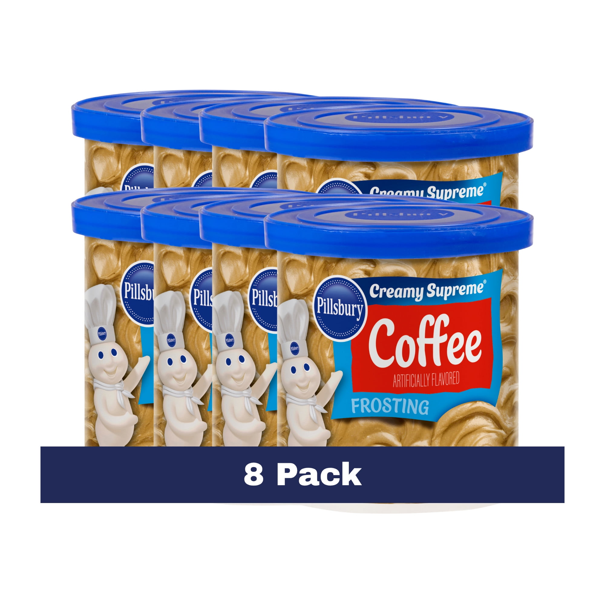 (8 pack) Pillsbury Creamy Supreme Coffee Frosting, 16 oz Tub