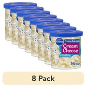 (8 pack) Pillsbury Creamy Supreme Cream Cheese Frosting, 16 oz Tub