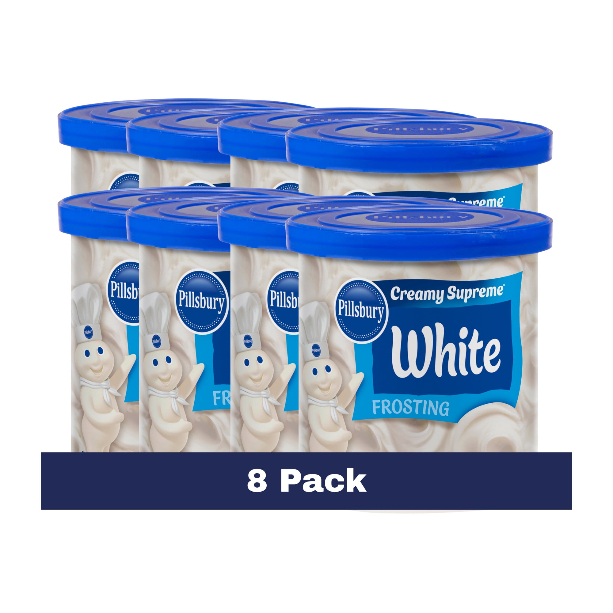(8 pack) Pillsbury Creamy Supreme White Frosting, 16 oz Tub