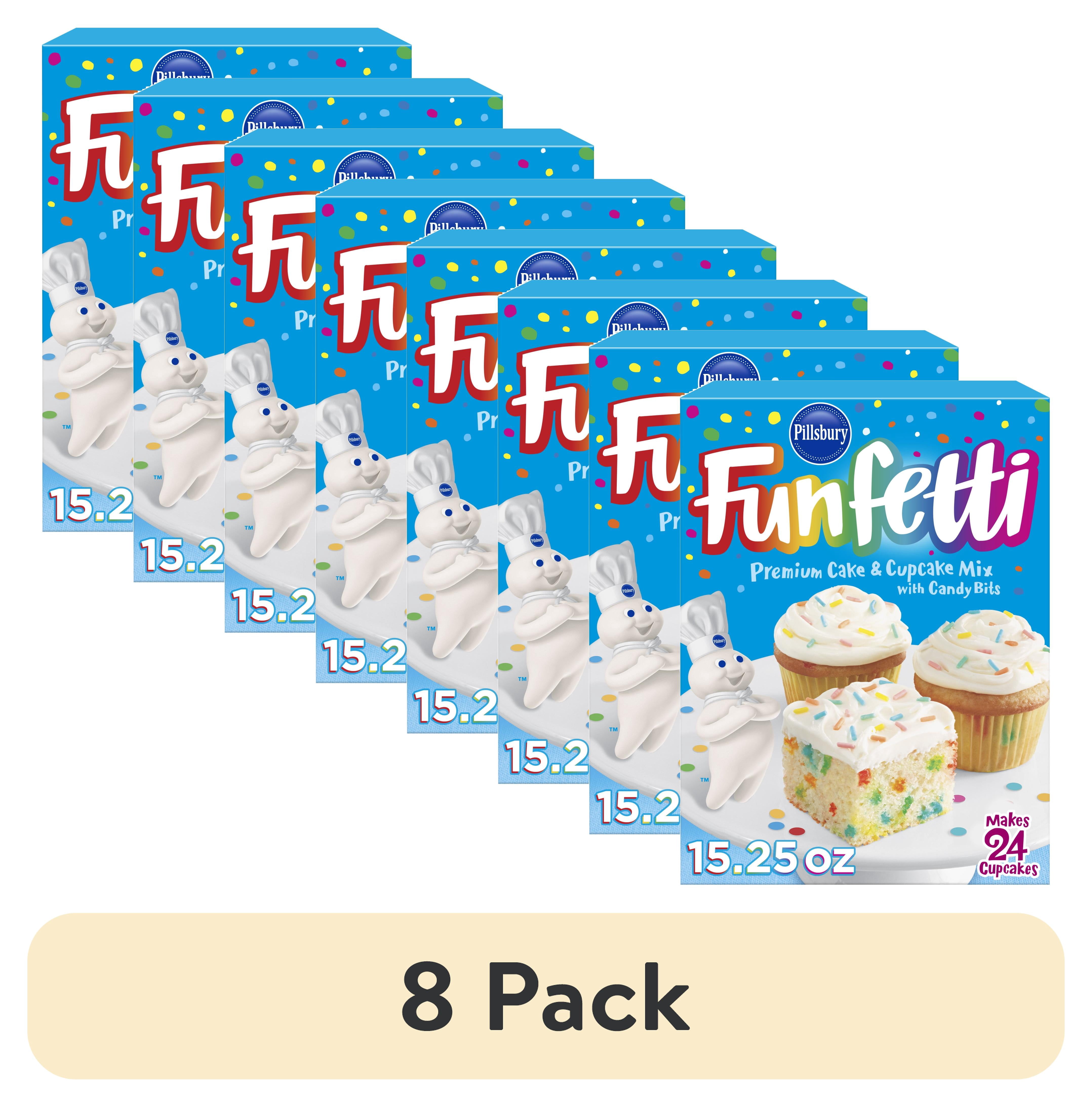 (8 pack) Pillsbury Funfetti Cake Mix with Candy Bits, 15.25 oz Box