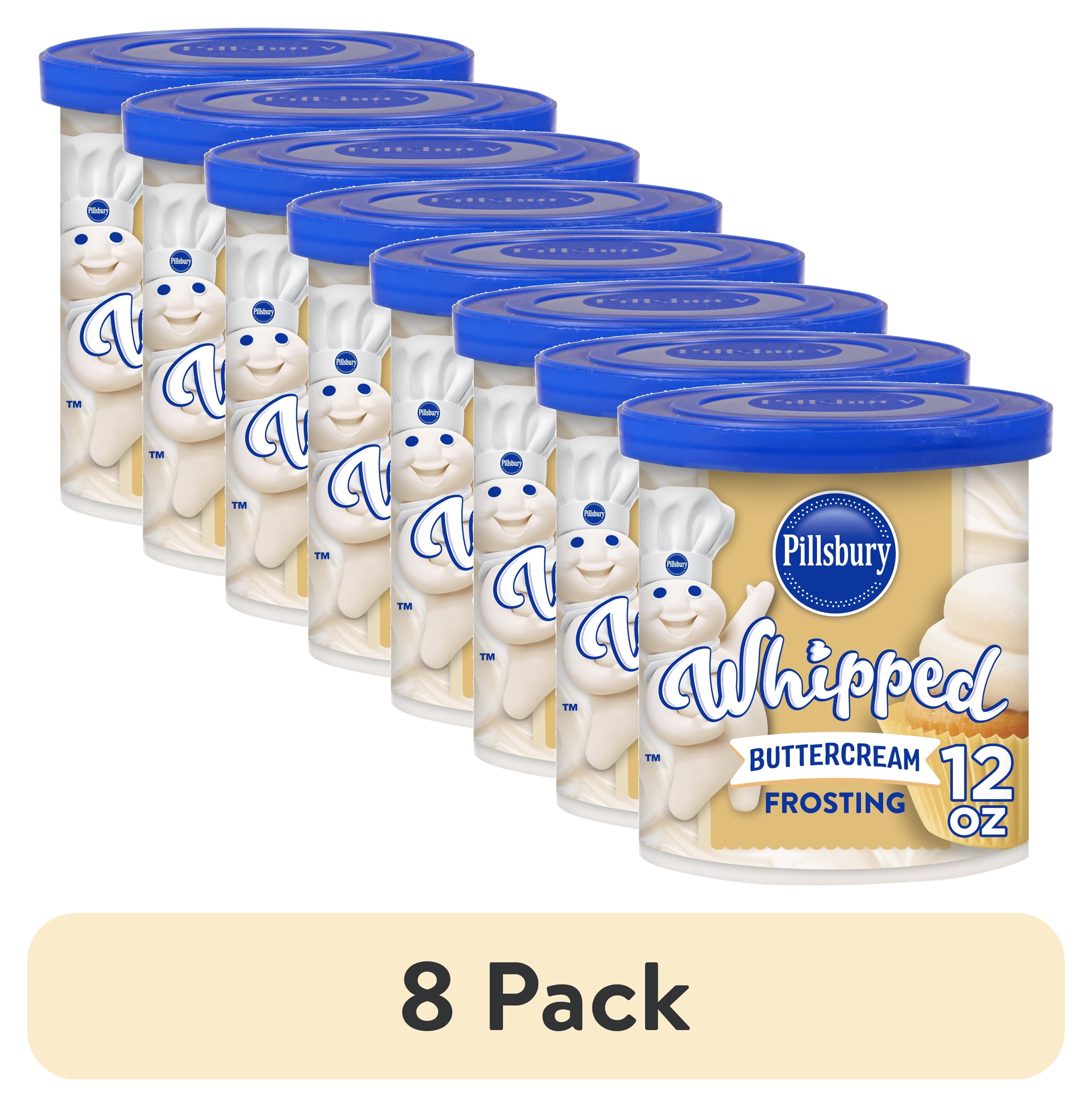 (8 pack) Pillsbury Whipped Buttercream Frosting, 12 oz Tub