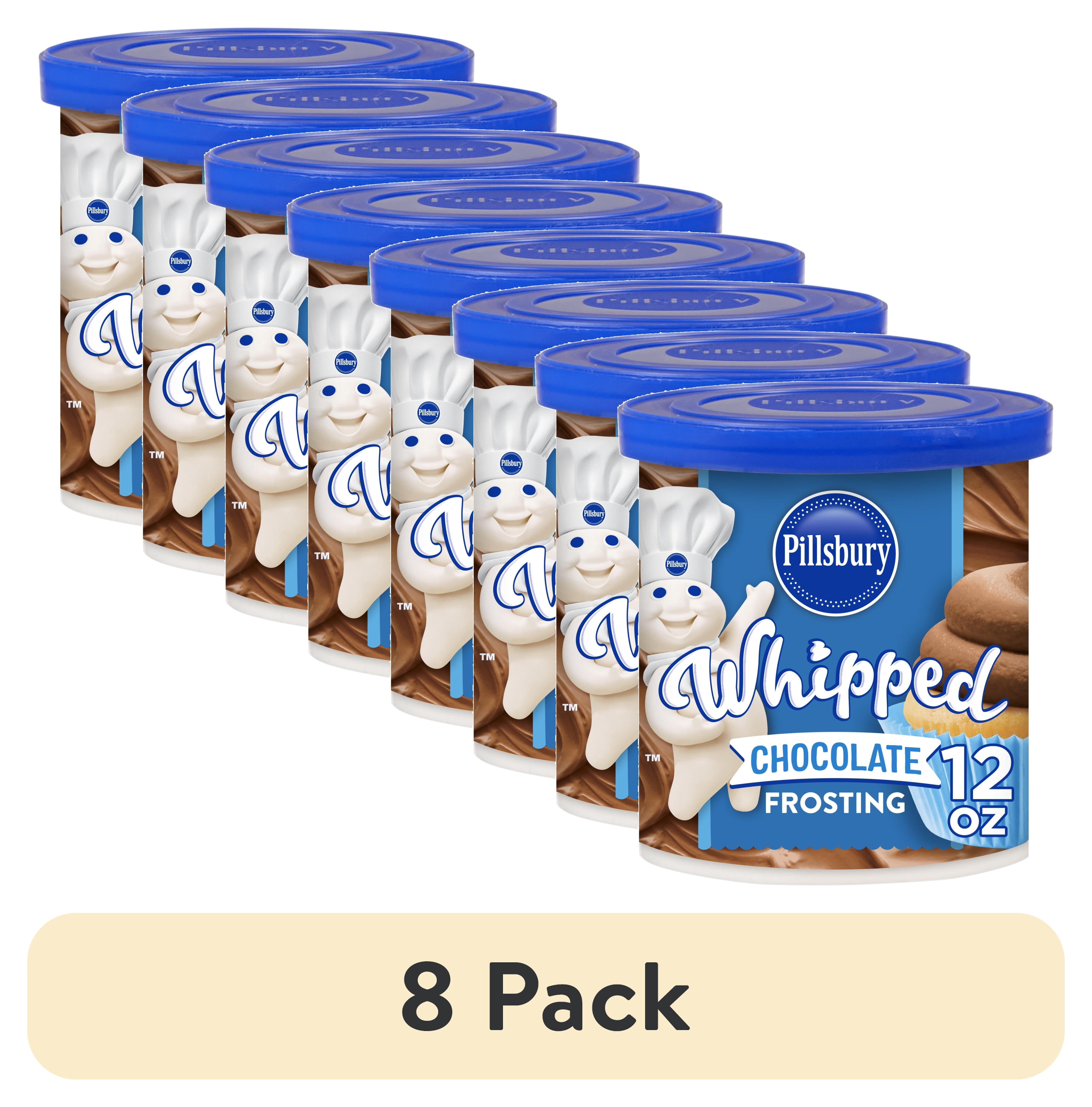 (8 pack) Pillsbury Whipped Chocolate Frosting, 12 oz Tub