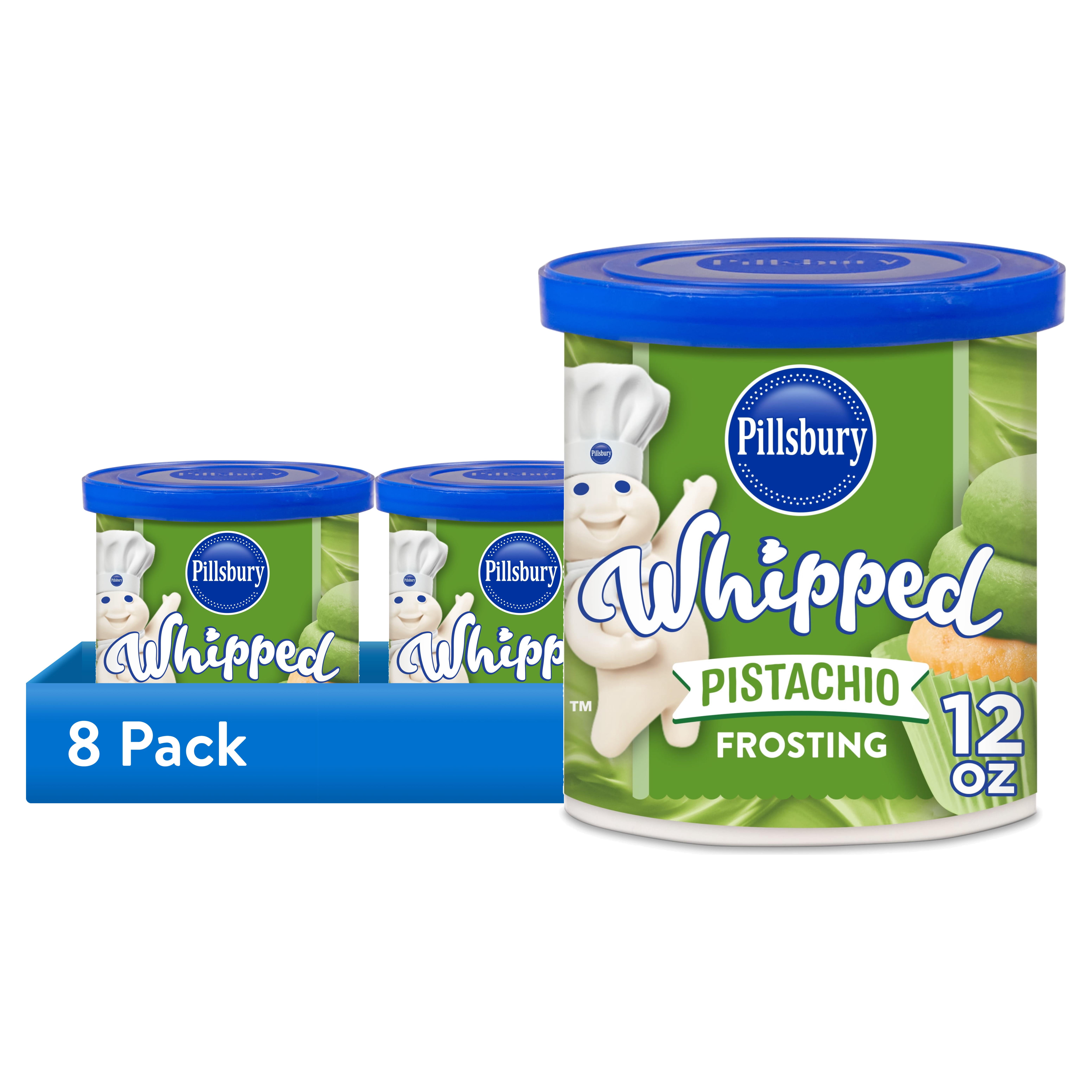 (8 pack) Pillsbury Whipped Pistachio Frosting, 12 oz Tub