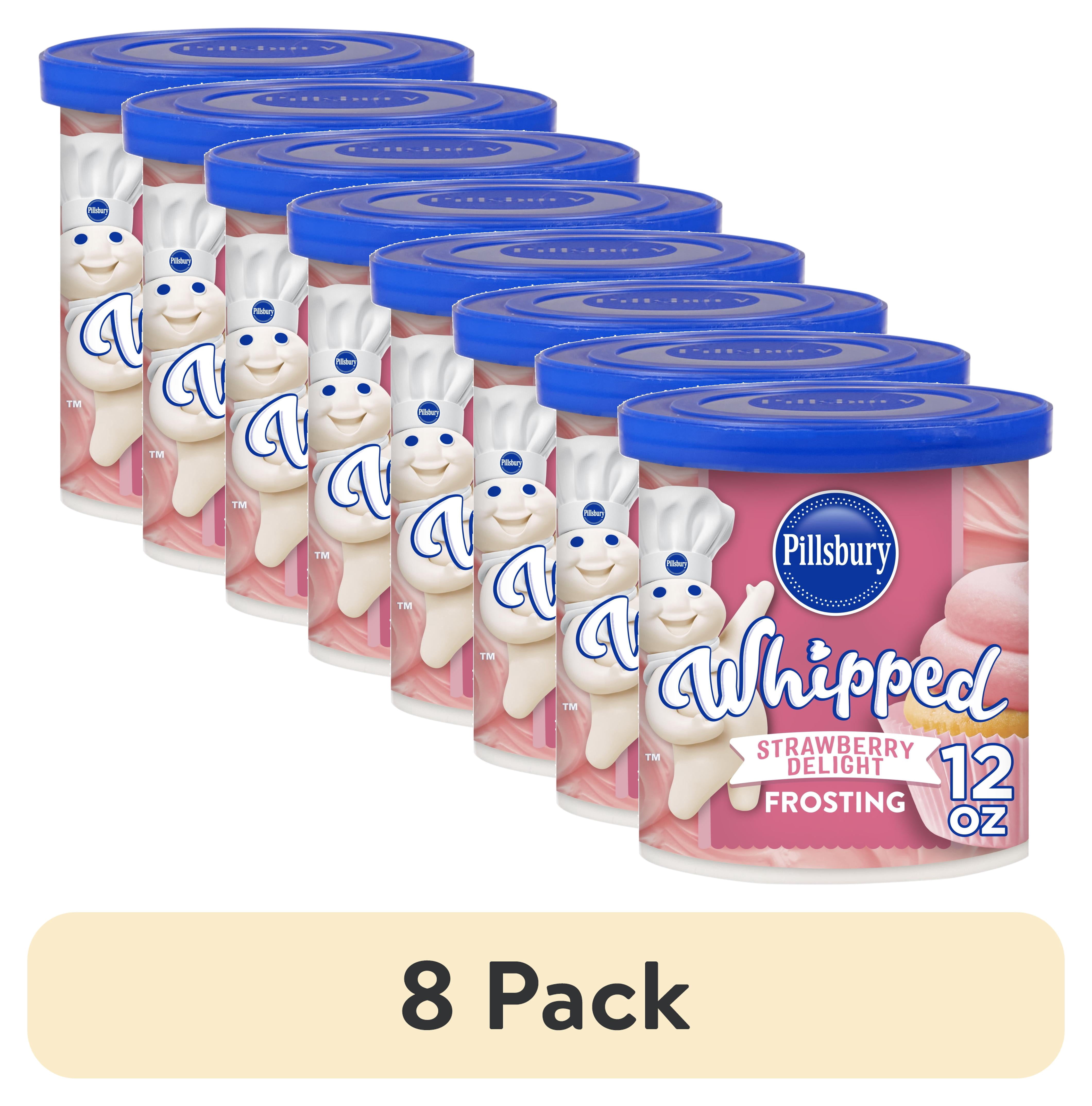 (8 pack) Pillsbury Whipped Strawberry Delight Frosting, 12 oz Tub