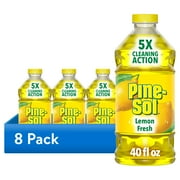(8 pack) Pine-Sol Multi-Surface Floor Cleaner, Lemon, 40 Fluid Ounces