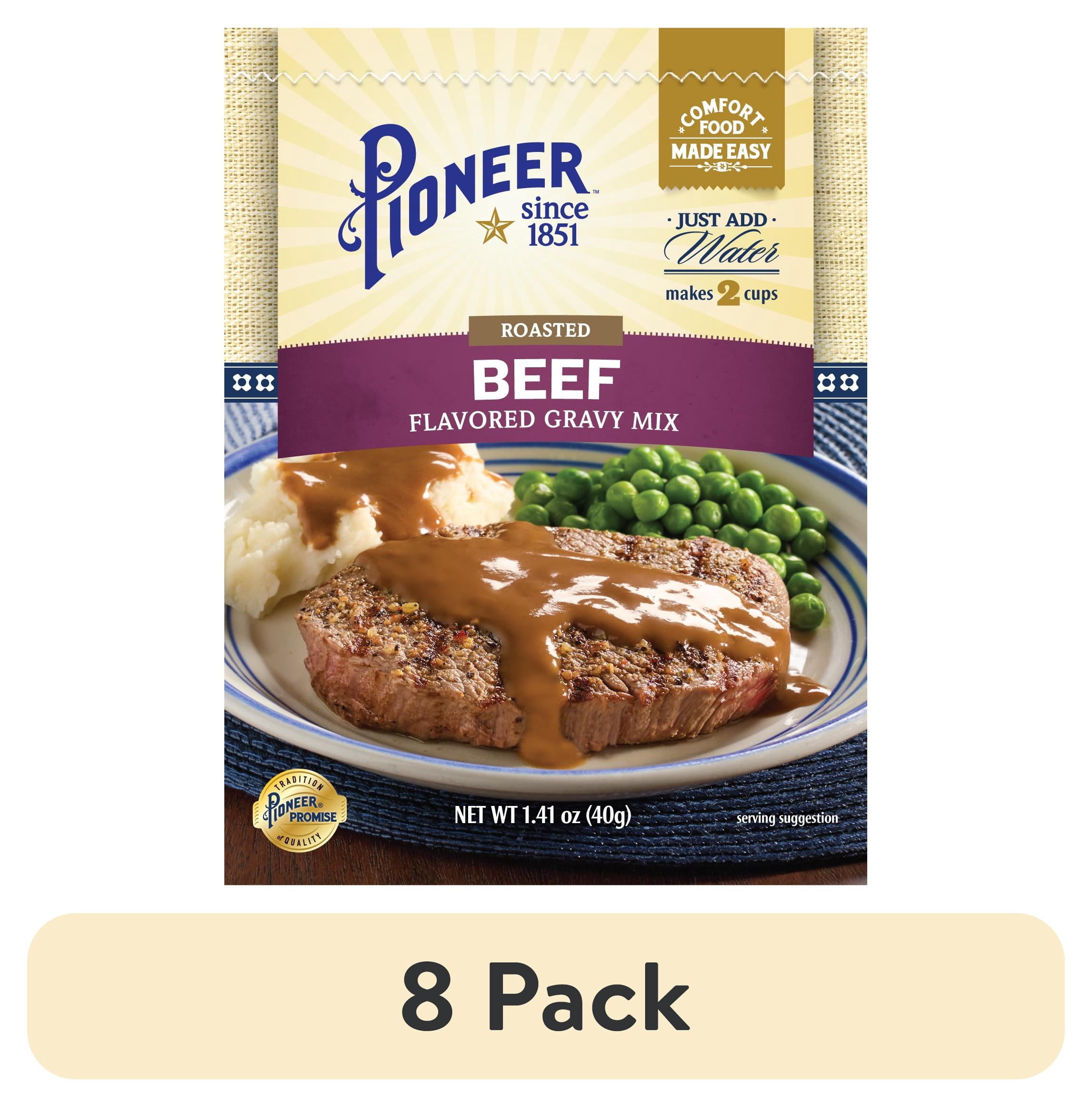 (8 pack) Pioneer Roasted Beef Gravy Mix Packet, 1.41 oz - Homestyle Flavor, Made Easy!