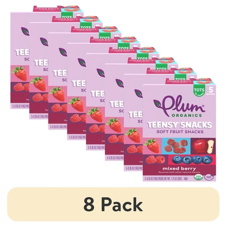 (8 pack) Plum Organics® Teensy® Snacks Mixed Berry Soft Fruit Snacks .35oz Pouch/5-Count Box