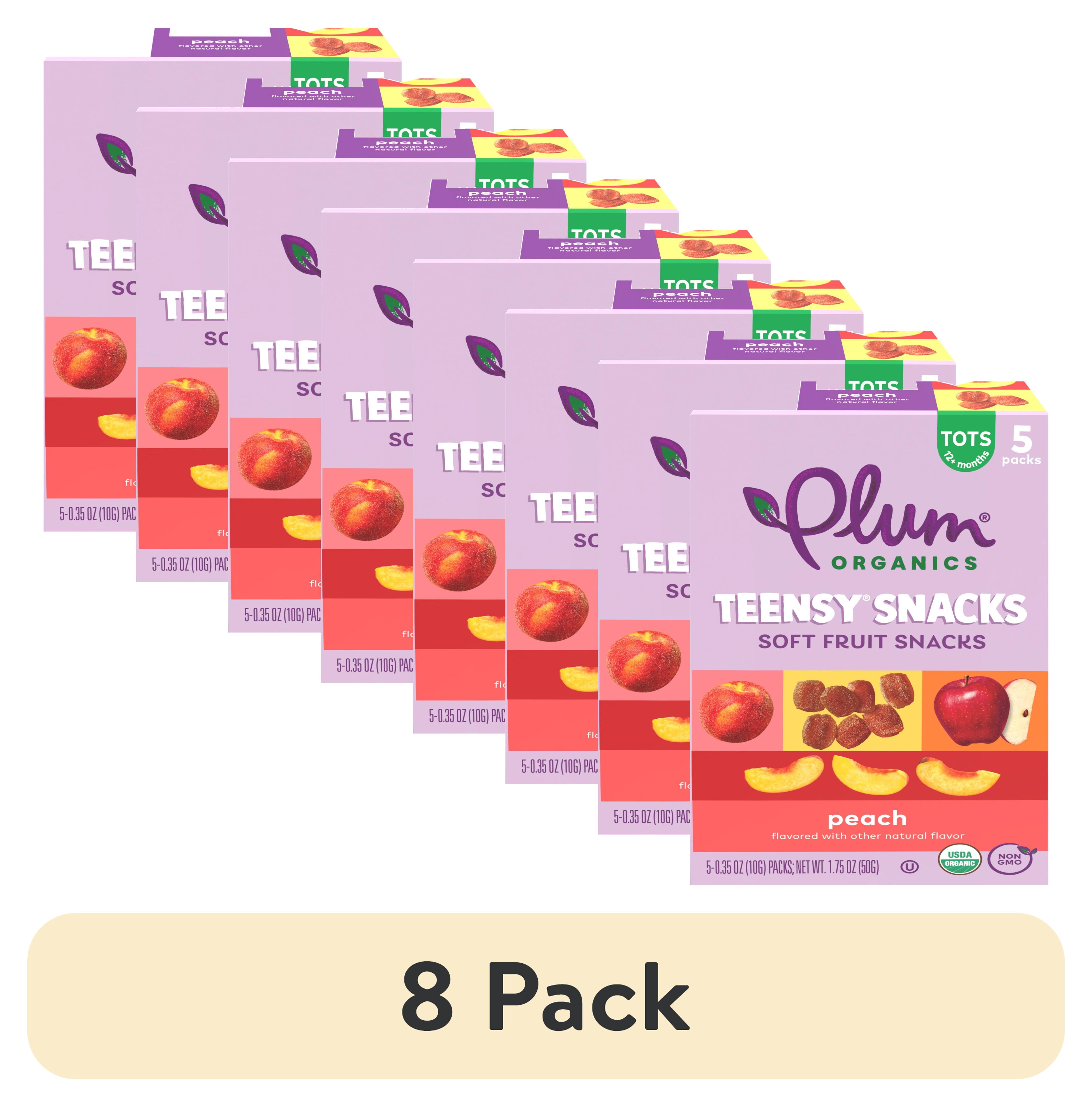 (8 pack) Plum Organics® Teensy® Snacks Peach Soft Fruit Snacks .35oz Pouch/5-Count Box