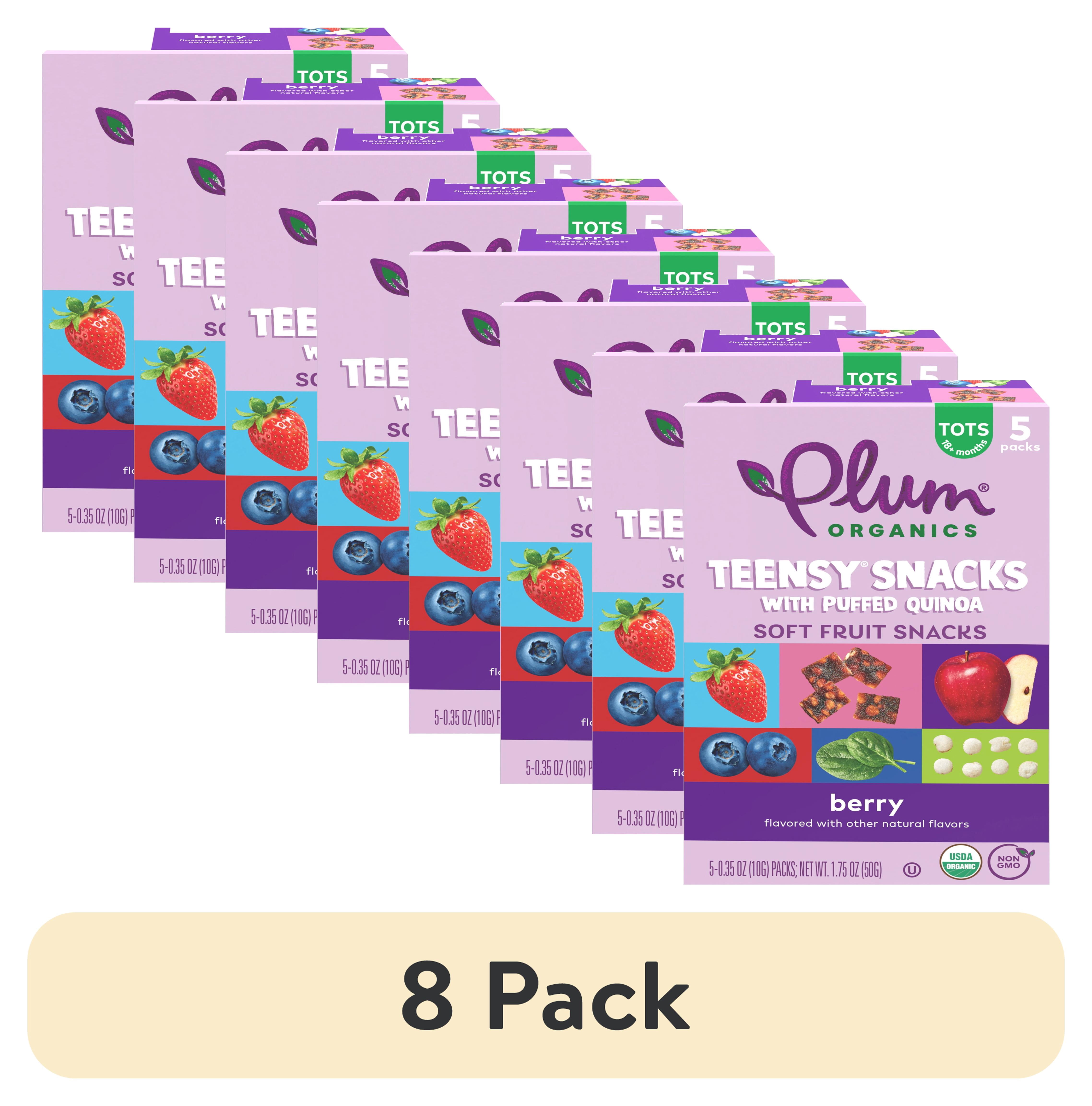(8 pack) Plum Organics® Teensy® Snacks Puffed Quinoa Berry .35oz Pouch/5-Count Box