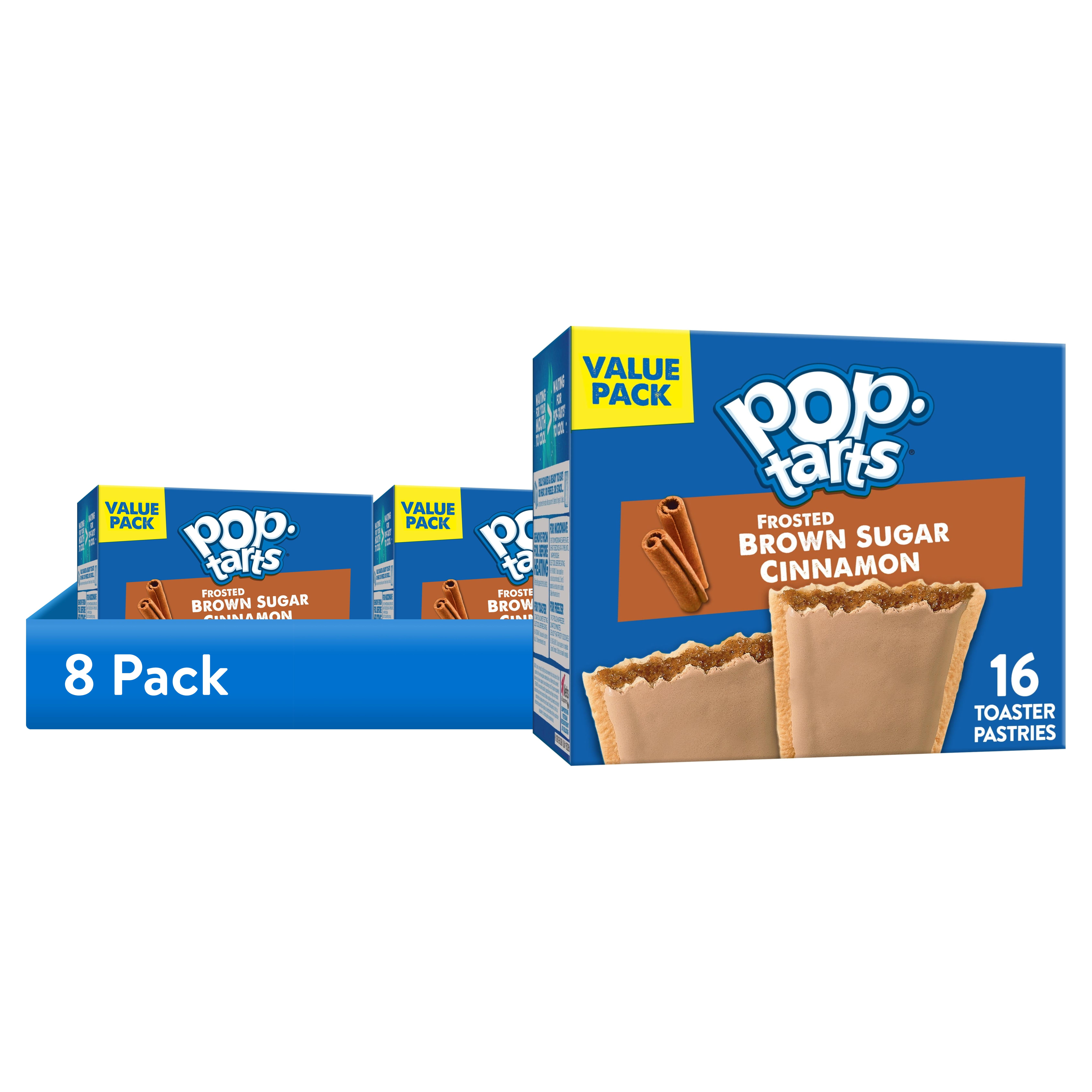 (8 pack) Pop-Tarts Frosted Brown Sugar Cinnamon Toaster Pastries, Breakfast Foods, Shelf-Stable, 27 oz (16 Count)