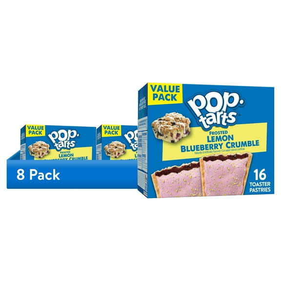 (8 pack) Pop-Tarts Frosted Lemon Blueberry Crumble Toaster Pastries, Breakfast Foods, Shelf-Stable, 27 oz (16 Count)