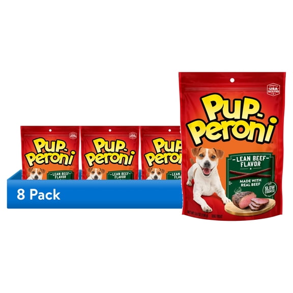 (8 pack) Pup Peroni Lean Beef Flavor Dog Treats, 5.6 oz Bag