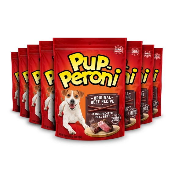 (8 pack) Pup Peroni Original Beef Recipe Dog Treats, 5.6 oz Bag