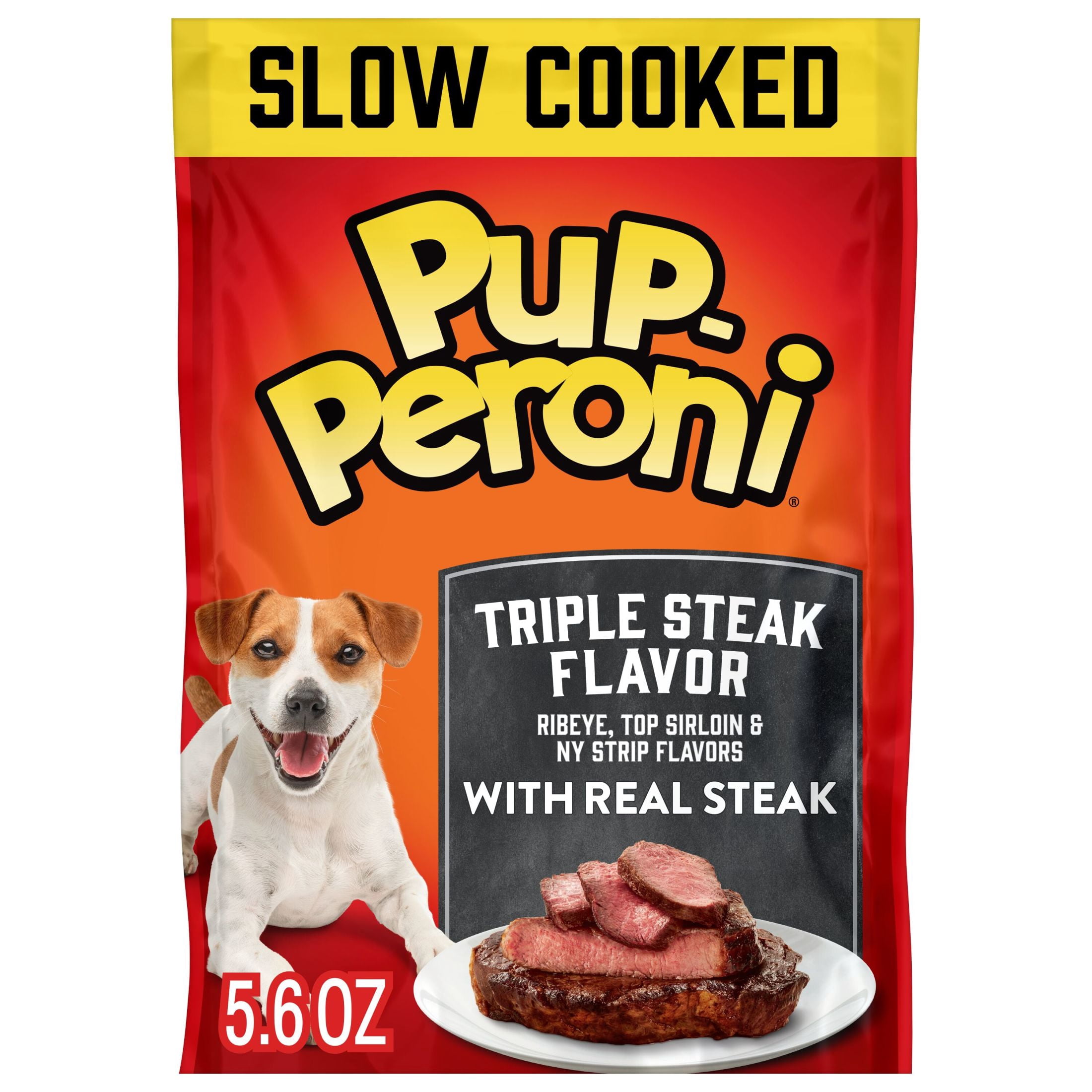 (8 pack) Pup Peroni Triple Steak Flavor Dog Treats, 5.6 oz Bag