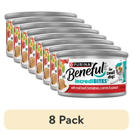 (8 pack) Purina Beneful Small Breed Wet Dog Food, Incredibites Loaf With Real Beef Recipe