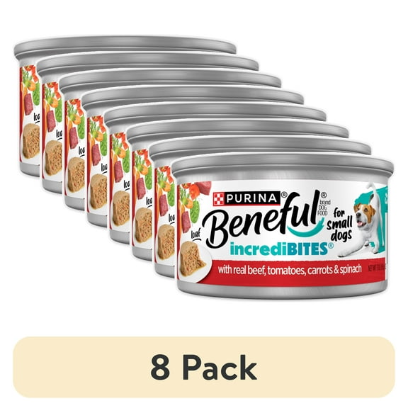 (8 pack) Purina Beneful Small Breed Wet Dog Food, Incredibites Loaf With Real Beef Recipe