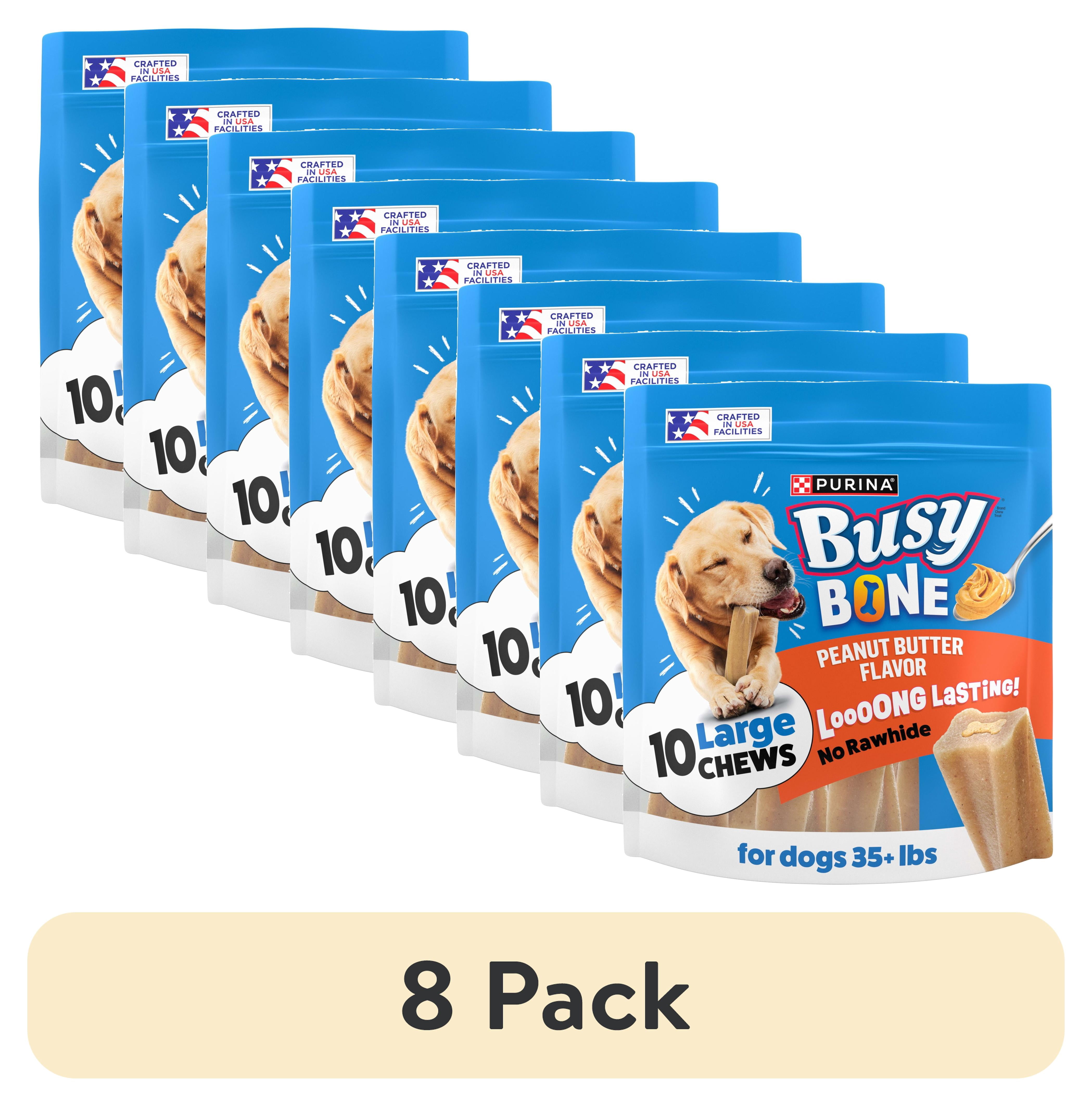 (8 pack) Purina Busy Bone Dog Treats, Peanut Butter Flavor Long-Lasting Chews for Small & Medium Dogs, 35 oz Pouch