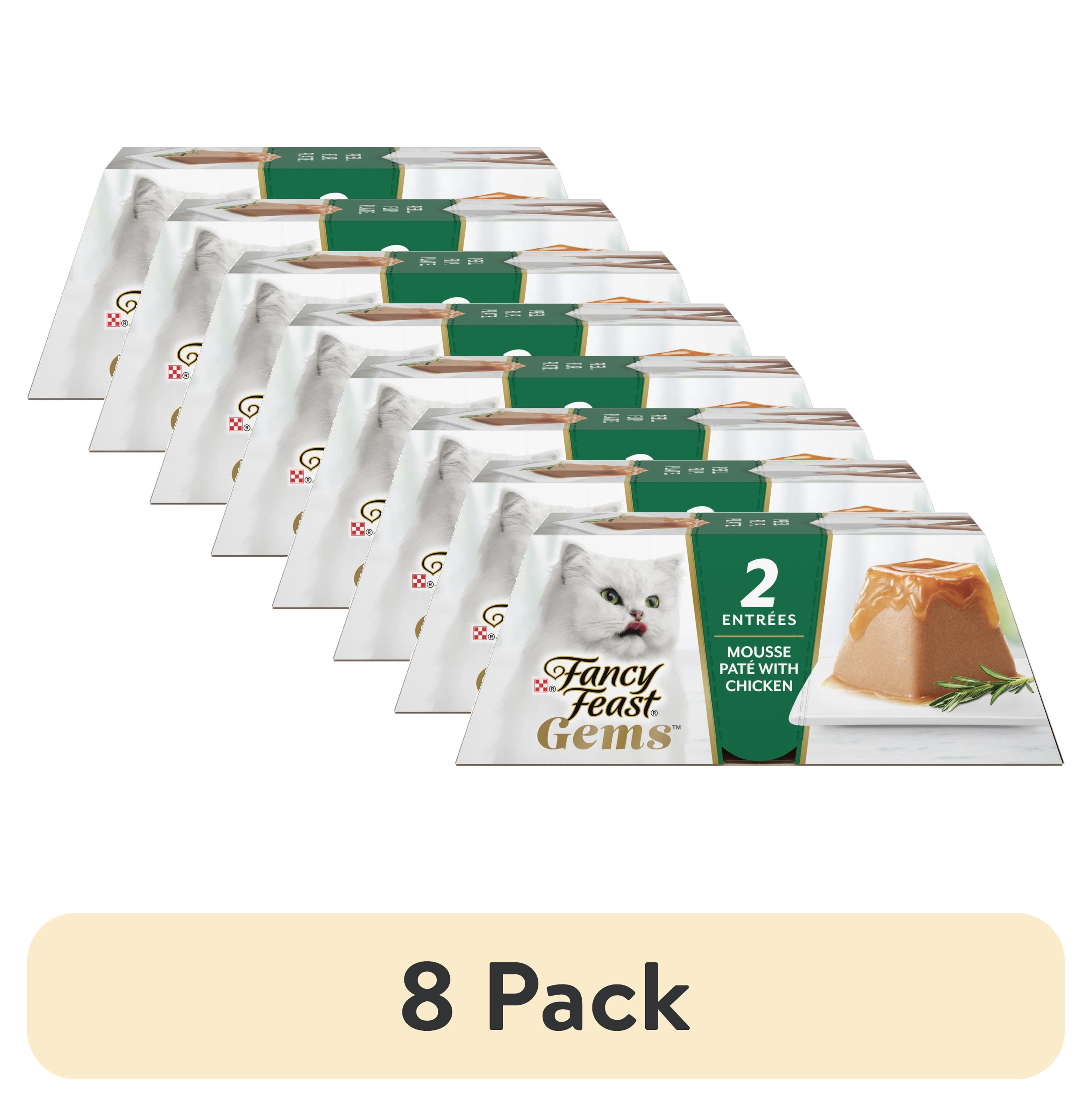 (8 pack) Purina Fancy Feast Gems Chicken Flavor Mousse Pate Wet Cat Food, 2 oz Tubs