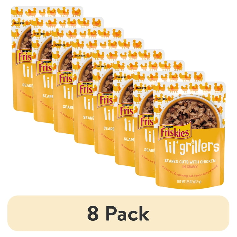 8 pack) Purina Friskies Lil' Grillers Lickable Cat Treats, Soft