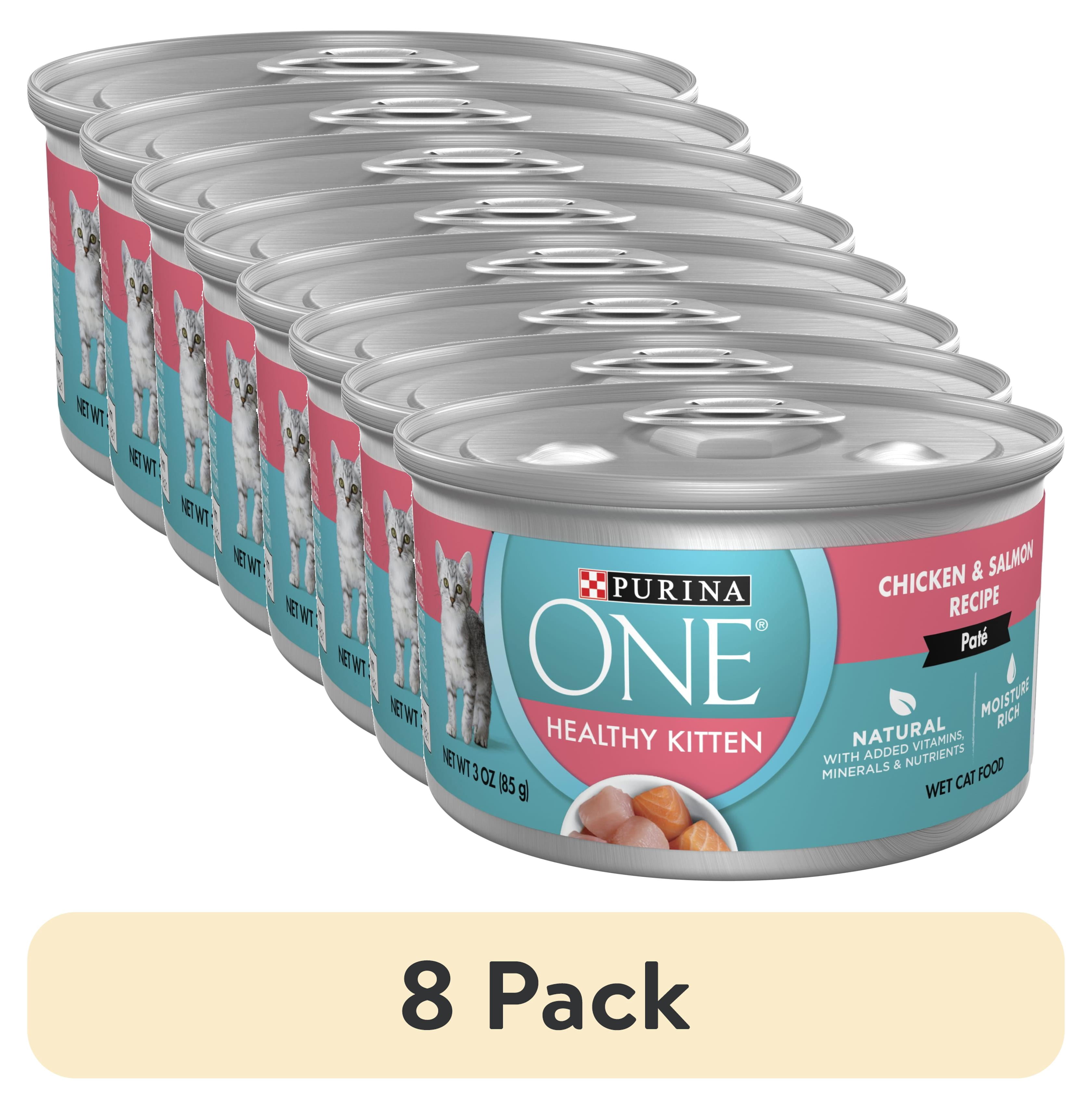 (8 pack) Purina One Healthy Kitten, Chicken Salmon, Wet Kitten Food, 3 ...