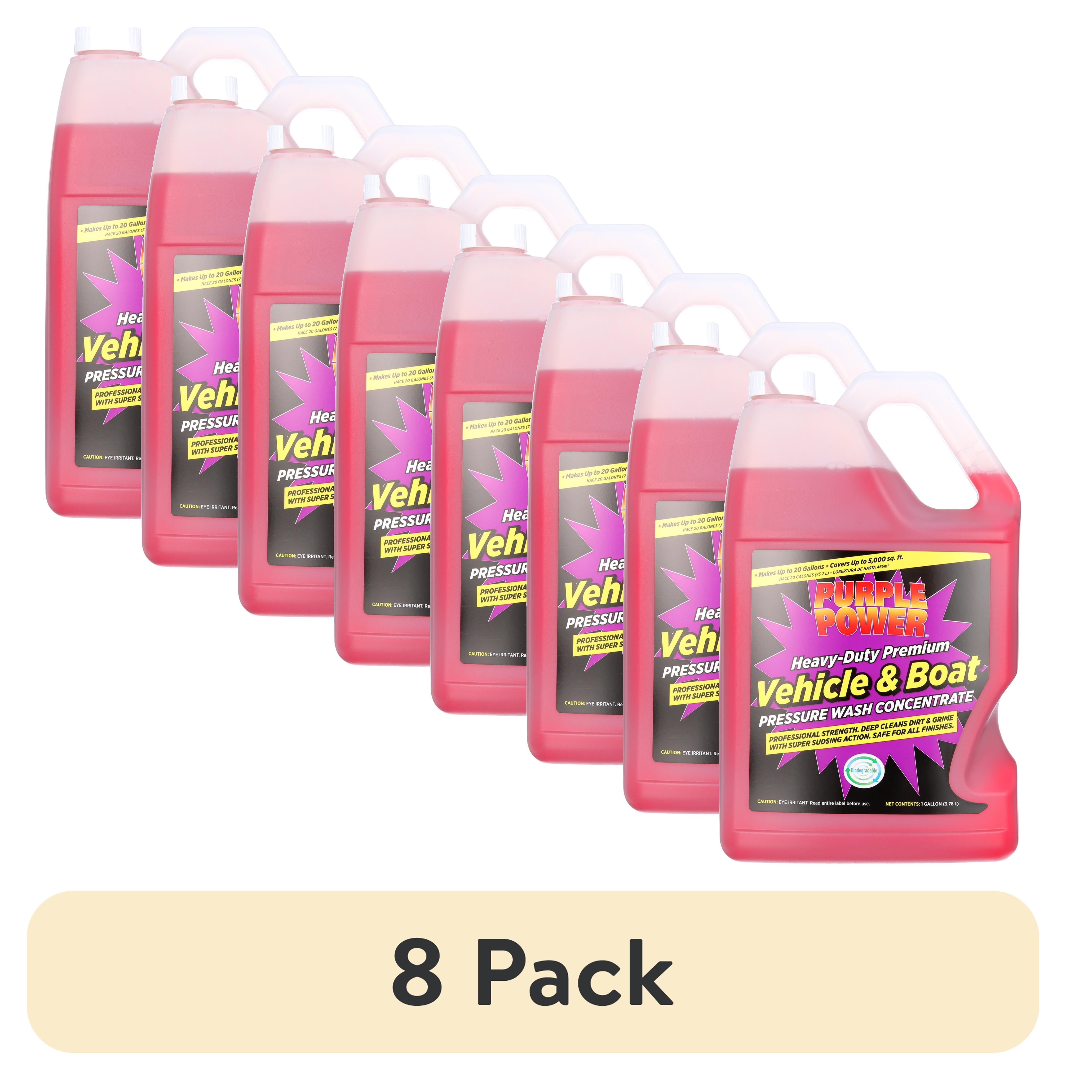 (8 pack) Purple Power Heavy-Duty Vehicle and Boat Pressure Washer Fluid, 1 Gallon