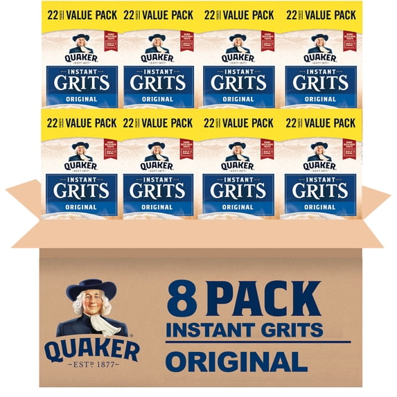 (8 pack) Quaker Instant Grits Original, 0.98 oz 22 Count