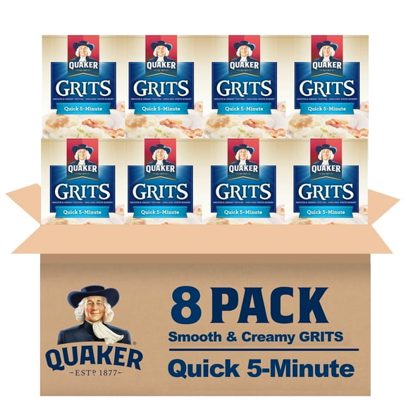 (8 pack) Quaker, Quick 5-Minute Grits, 80 oz Box