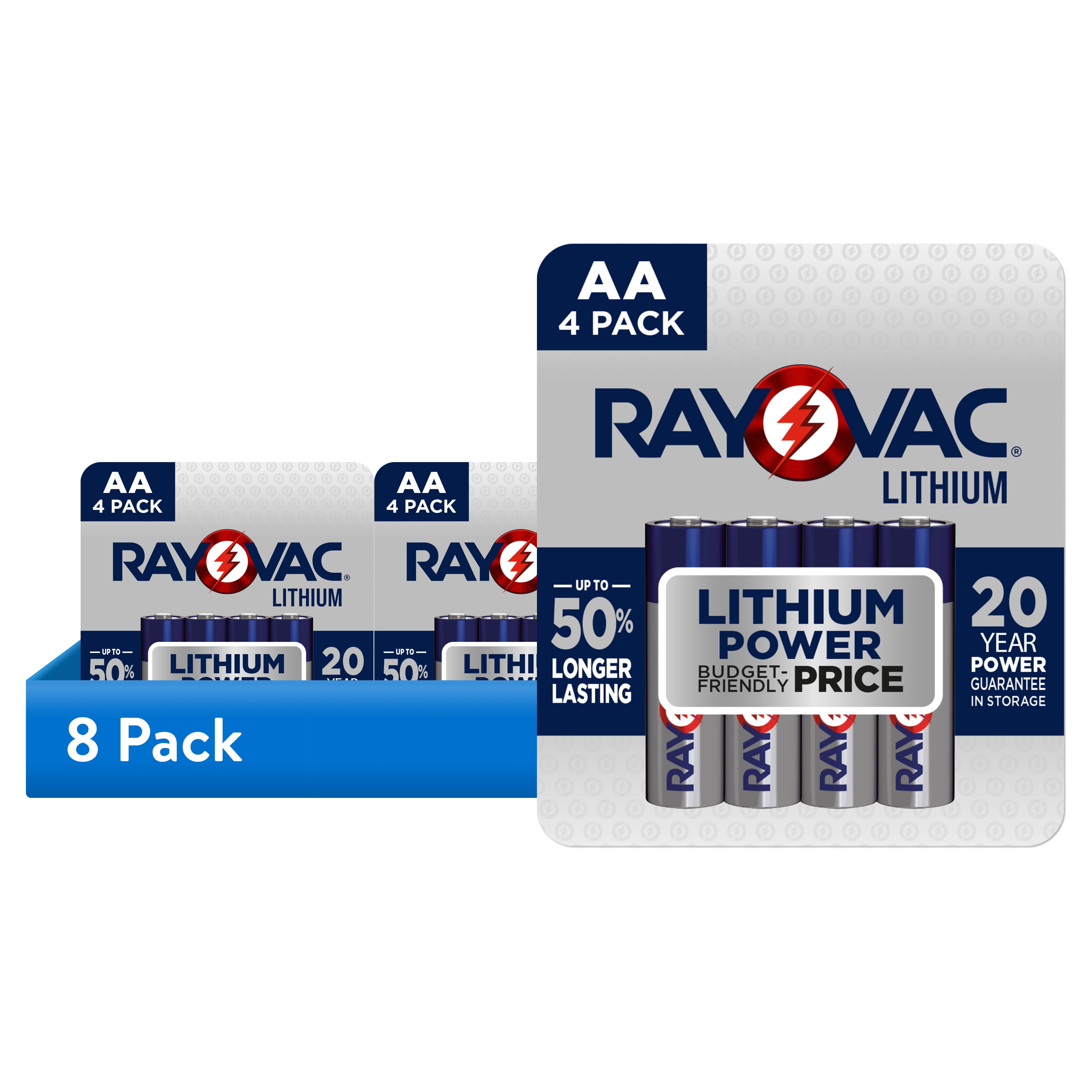 (8 pack) RAYOVAC 1.5V Lithium AA Batteries (4 Pack), Double A Batteries