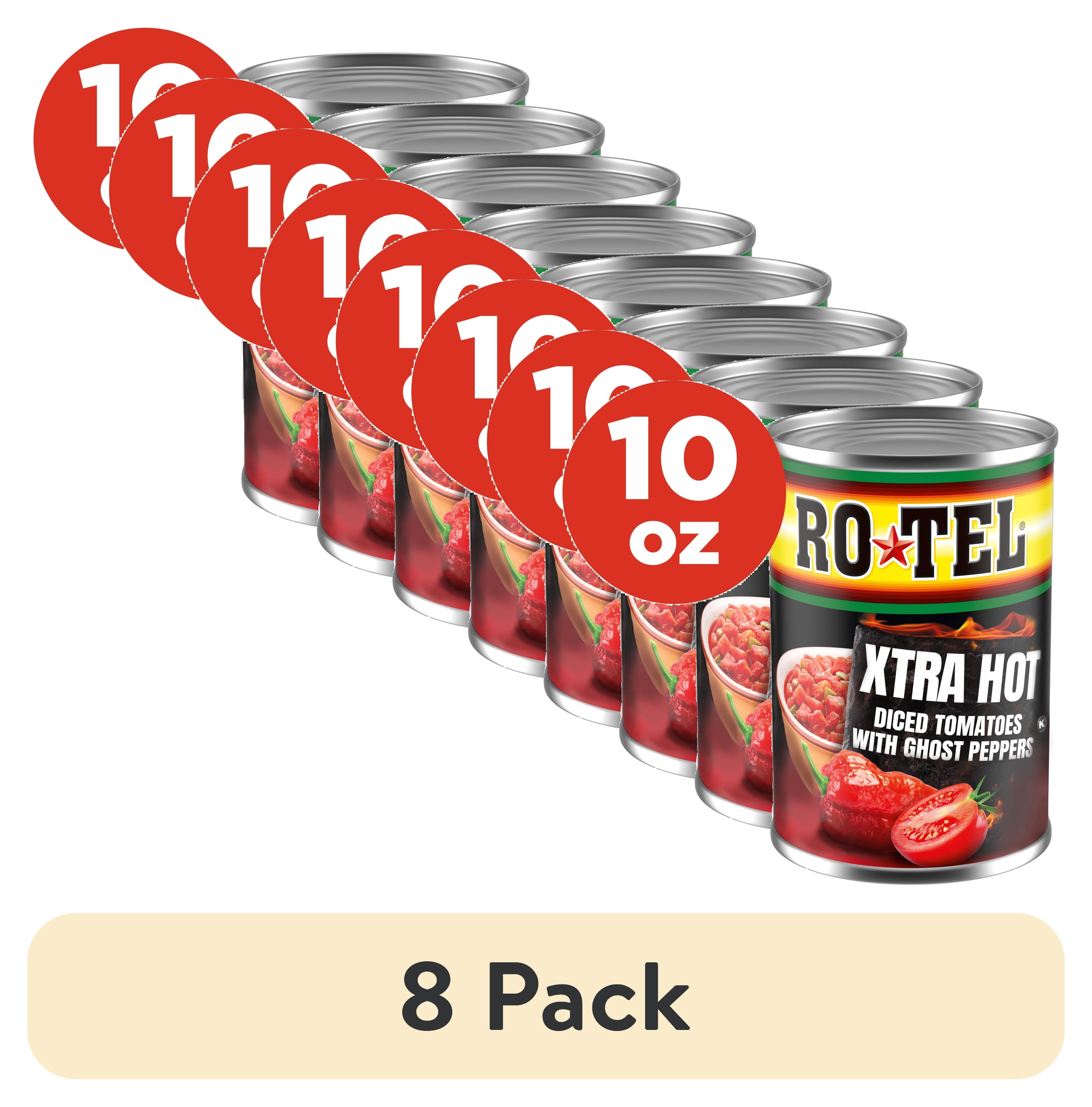(8 pack) RO*TEL Xtra Hot Diced Tomatoes With Ghost Peppers, 10 oz.