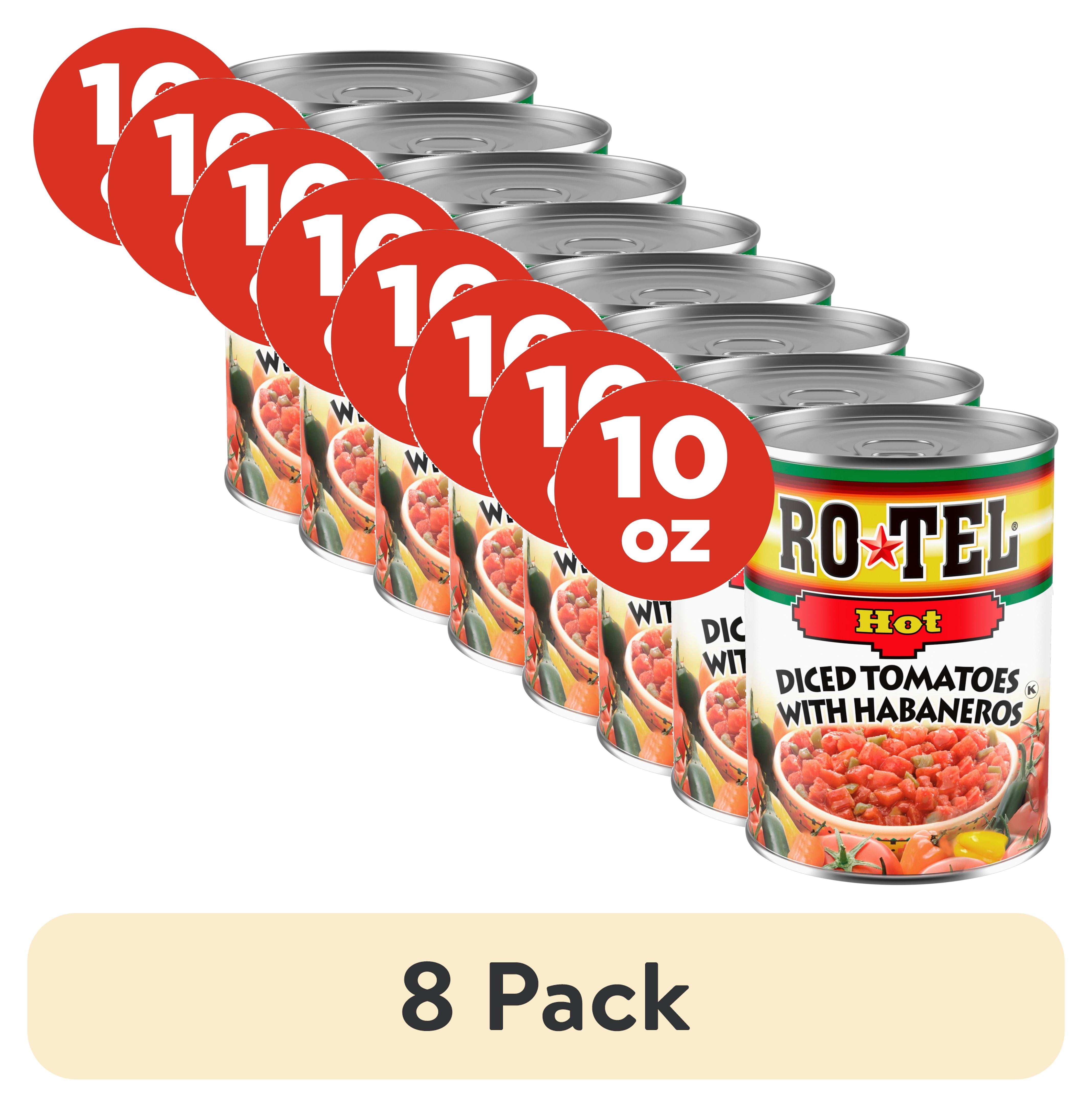 (8 pack) ROTEL Hot Diced Tomatoes with Habaneros, 10 oz