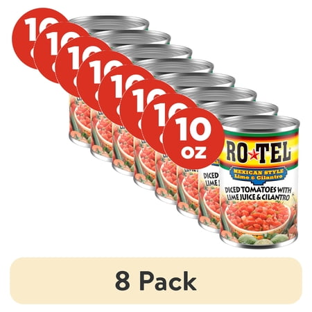 (8 pack) ROTEL Lime Cilantro Green Chili Mexican Style Diced Tomatoes, 10 oz