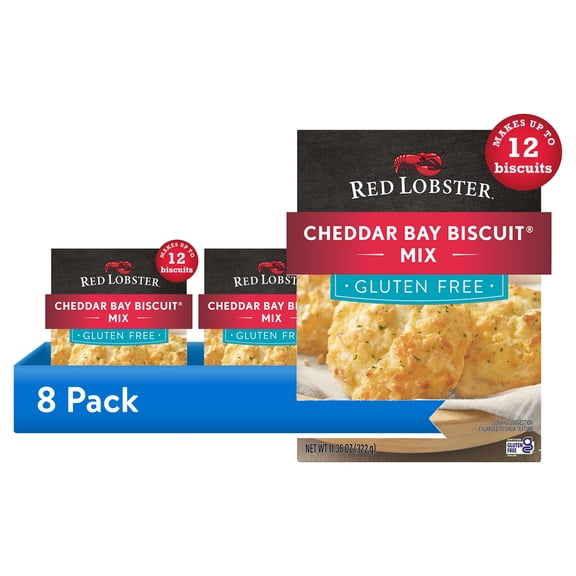 (8 pack) Red Lobster Gluten Free Cheddar Bay Biscuit Mix With Garlic Herb Seasoning, Cheddar Gluten Free Biscuit Mix, 11.36 Oz Box