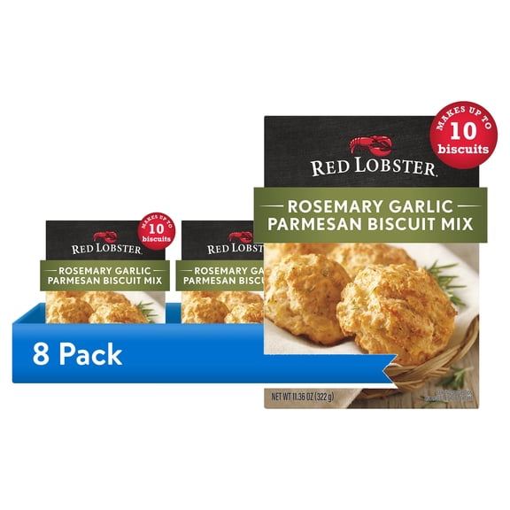 (8 pack) Red Lobster Rosemary Garlic Parmesan Biscuit Mix, Rosemary Garlic Herb Seasoning Included, 11.36 Oz Box